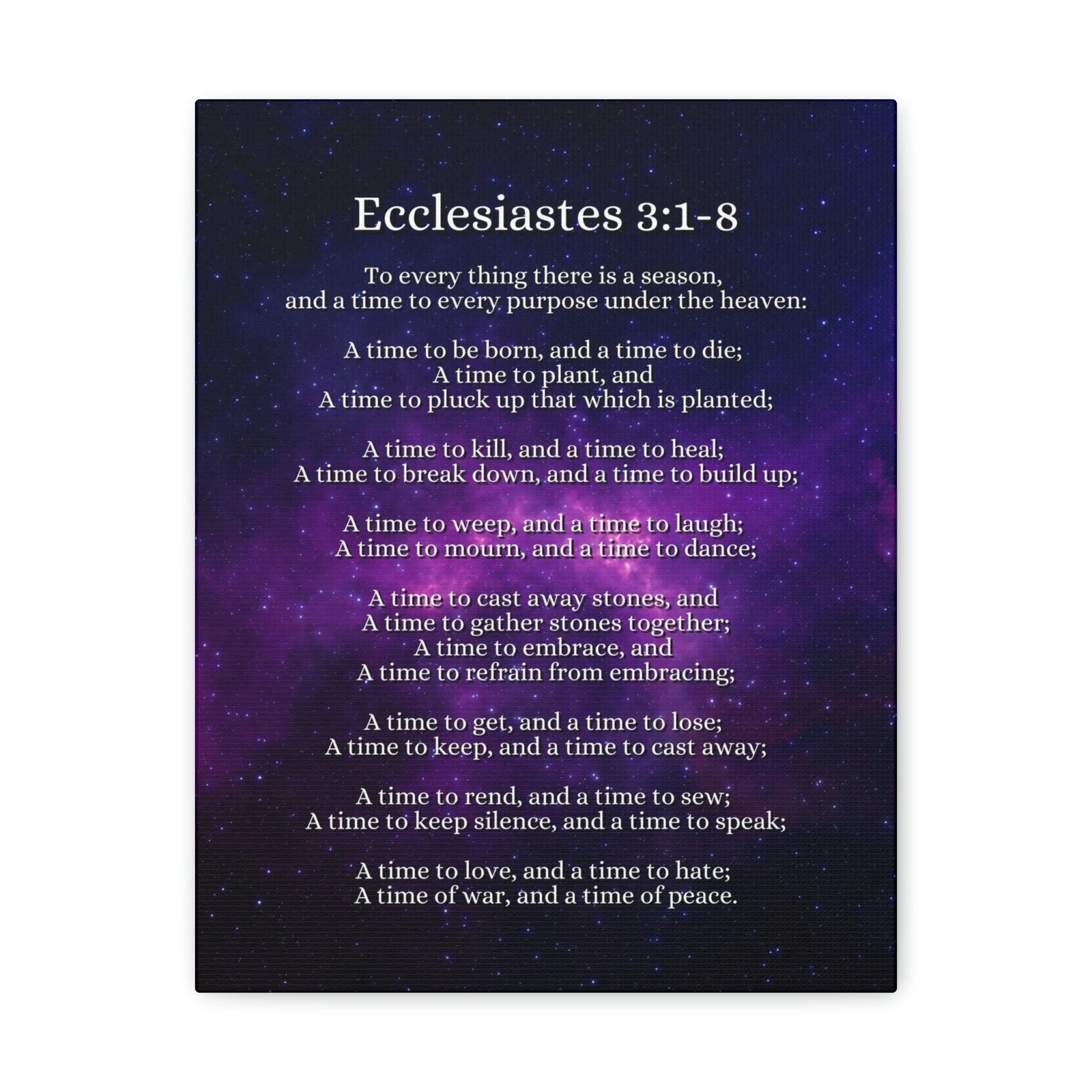 Scripture Walls Time For Everything Universe Ecclesiastes 3:2 Bible Verse Canvas Christian Wall Art Ready to Hang Unframed-Express Your Love Gifts