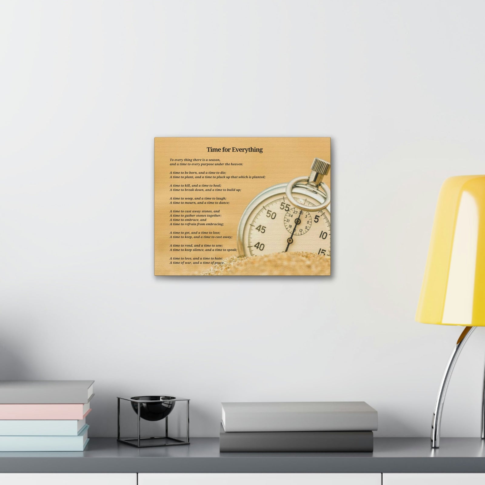 Scripture Walls Time For Everything Watch In The Sand Ecclesiastes 3:4 Bible Verse Canvas Christian Wall Art Ready to Hang Unframed-Express Your Love Gifts