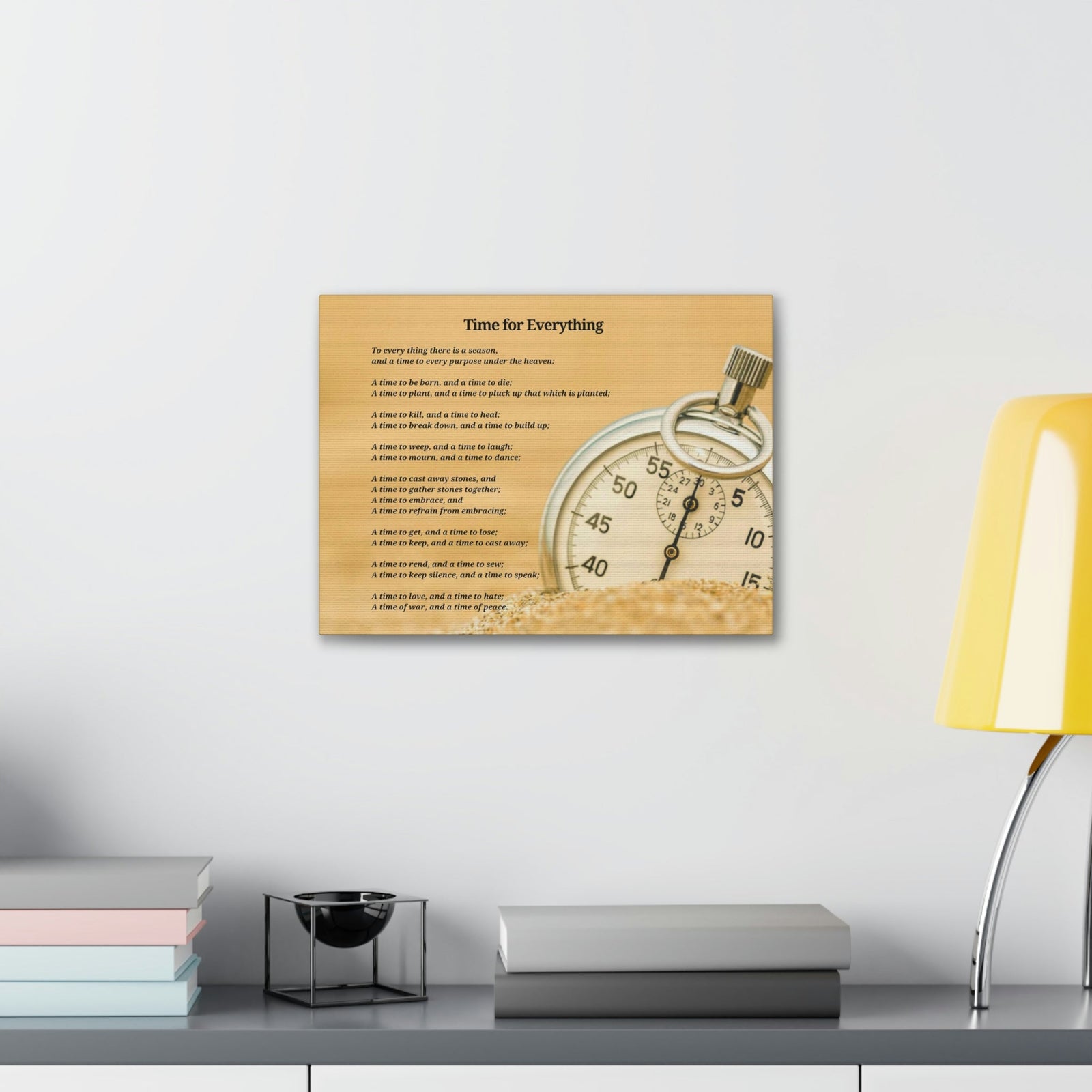 Scripture Walls Time For Everything Watch In The Sand Ecclesiastes 3:4 Bible Verse Canvas Christian Wall Art Ready to Hang Unframed-Express Your Love Gifts