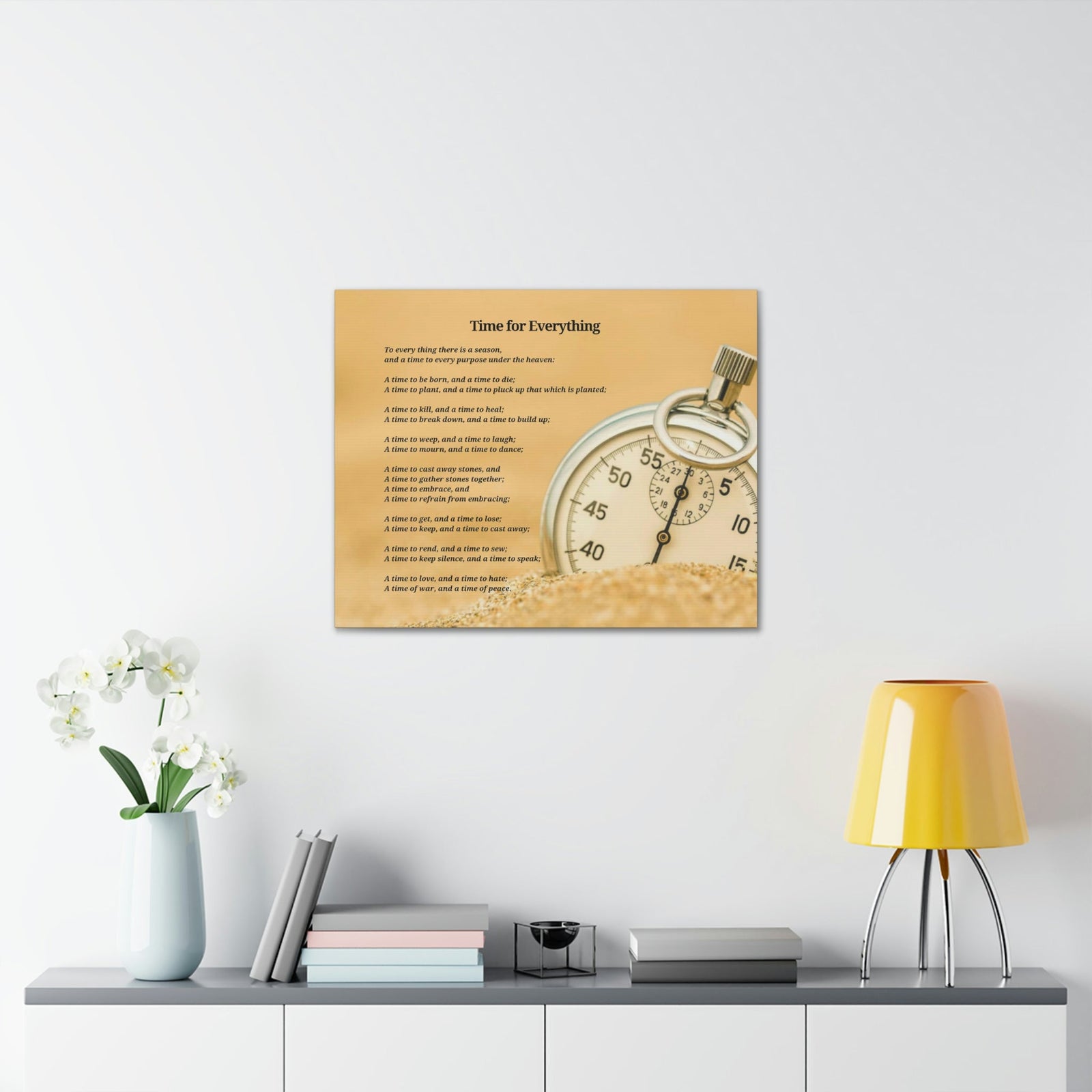 Scripture Walls Time For Everything Watch In The Sand Ecclesiastes 3:4 Bible Verse Canvas Christian Wall Art Ready to Hang Unframed-Express Your Love Gifts