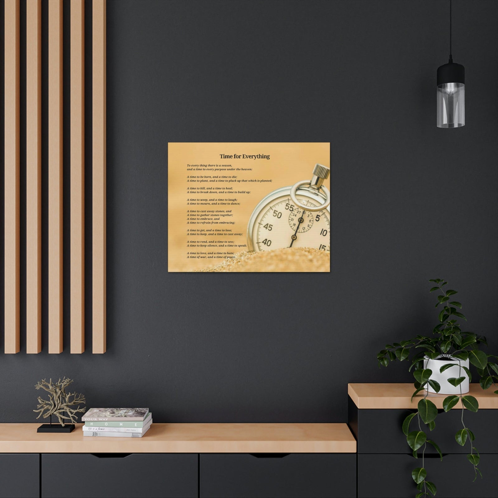 Scripture Walls Time For Everything Watch In The Sand Ecclesiastes 3:4 Bible Verse Canvas Christian Wall Art Ready to Hang Unframed-Express Your Love Gifts