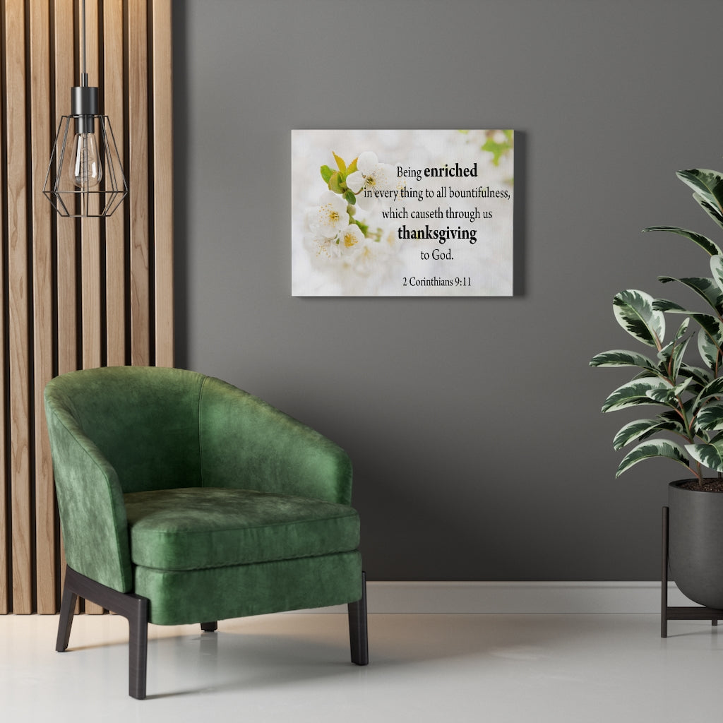 Scripture Walls To All Bountifulness 2 Corinthians 9:11 Bible Verse Canvas Christian Wall Art Ready to Hang Unframed-Express Your Love Gifts