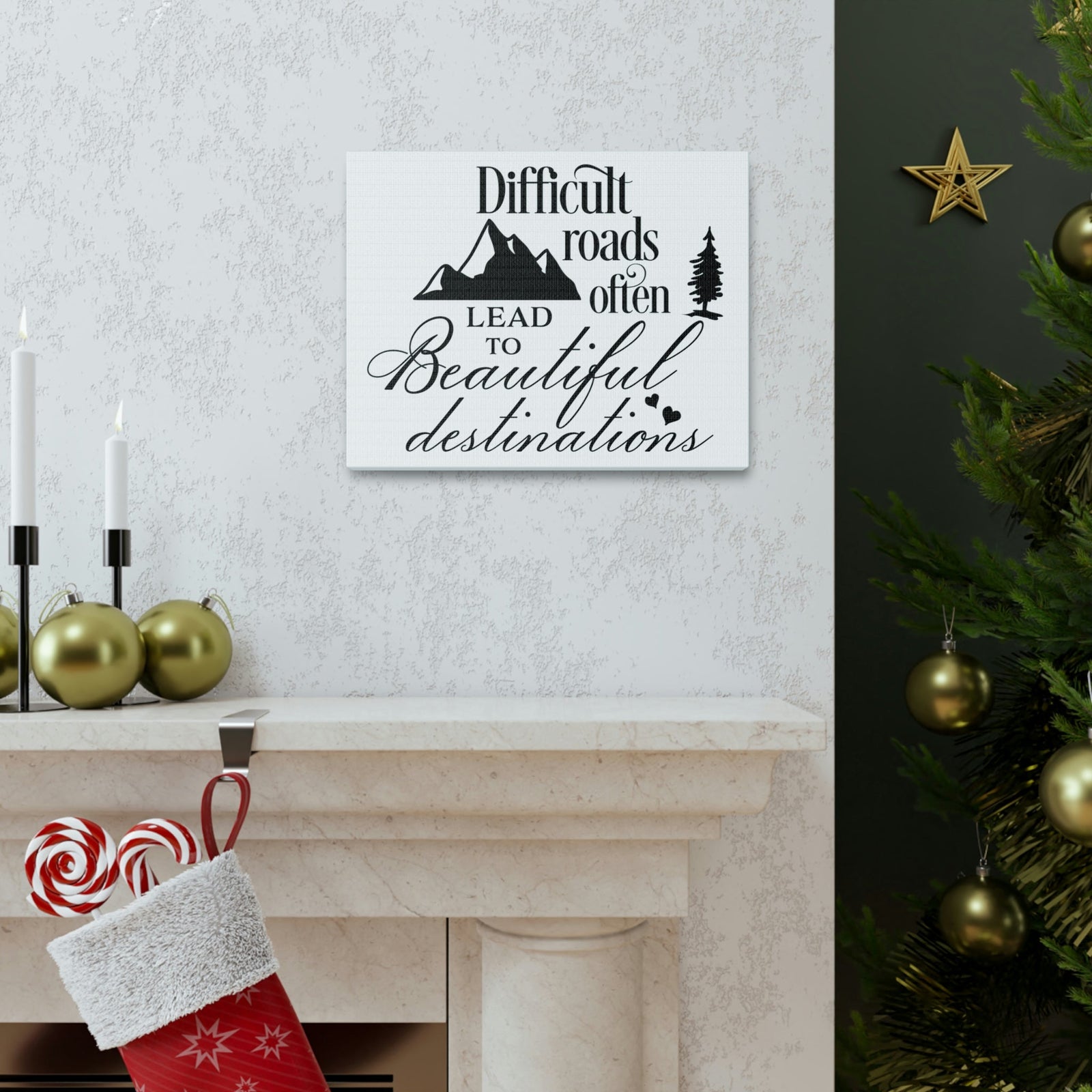 Scripture Walls To Beautiful Romans 15:4 Destinations Christian Wall Art Print Ready to Hang Unframed-Express Your Love Gifts