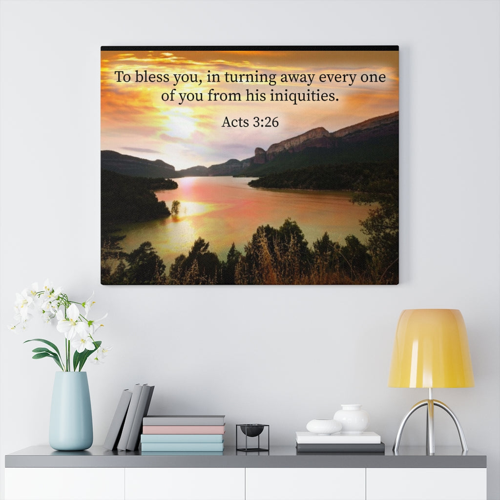 Scripture Walls To Bless You Acts 3:26 Bible Verse Canvas Christian Wall Art Ready to Hang Unframed-Express Your Love Gifts
