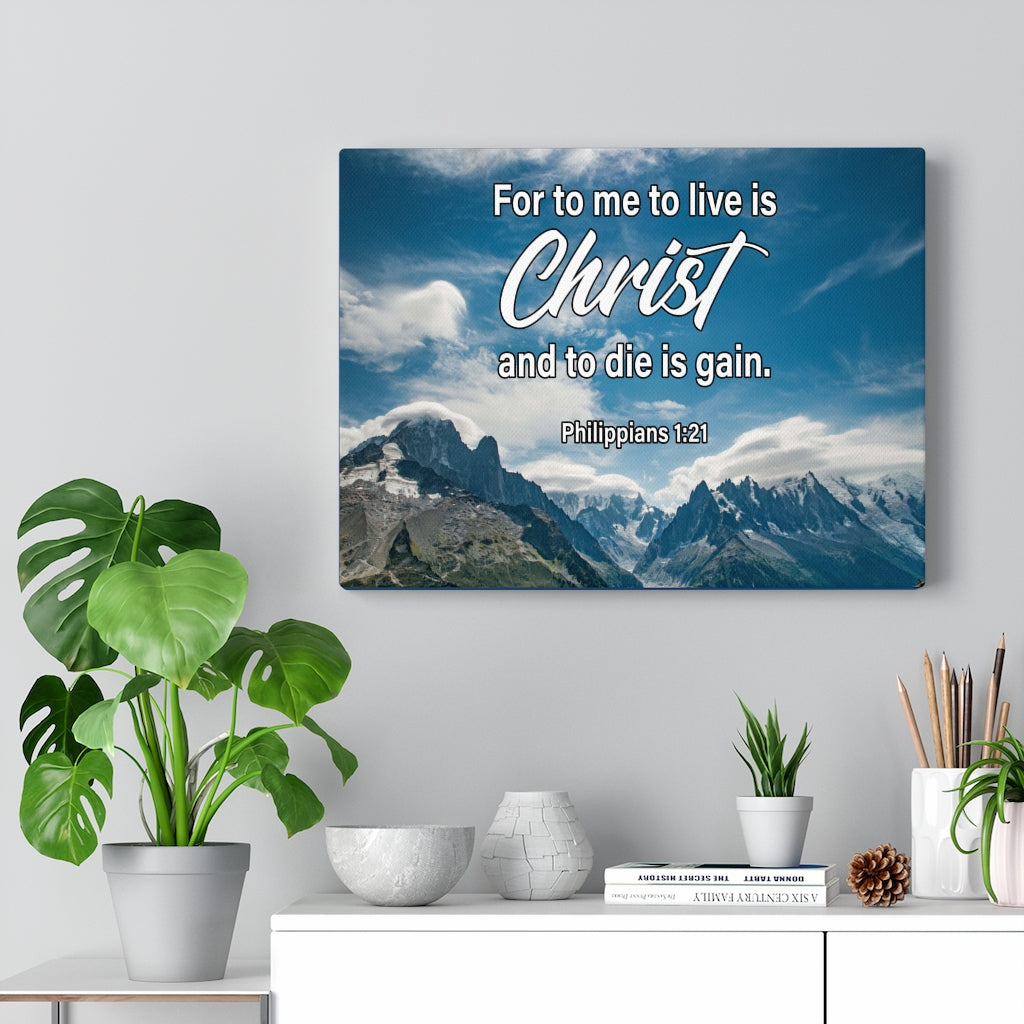 Scripture Walls To Live is Christ Philippians 1:21 Wall Art Christian Home Decor Unframed-Express Your Love Gifts