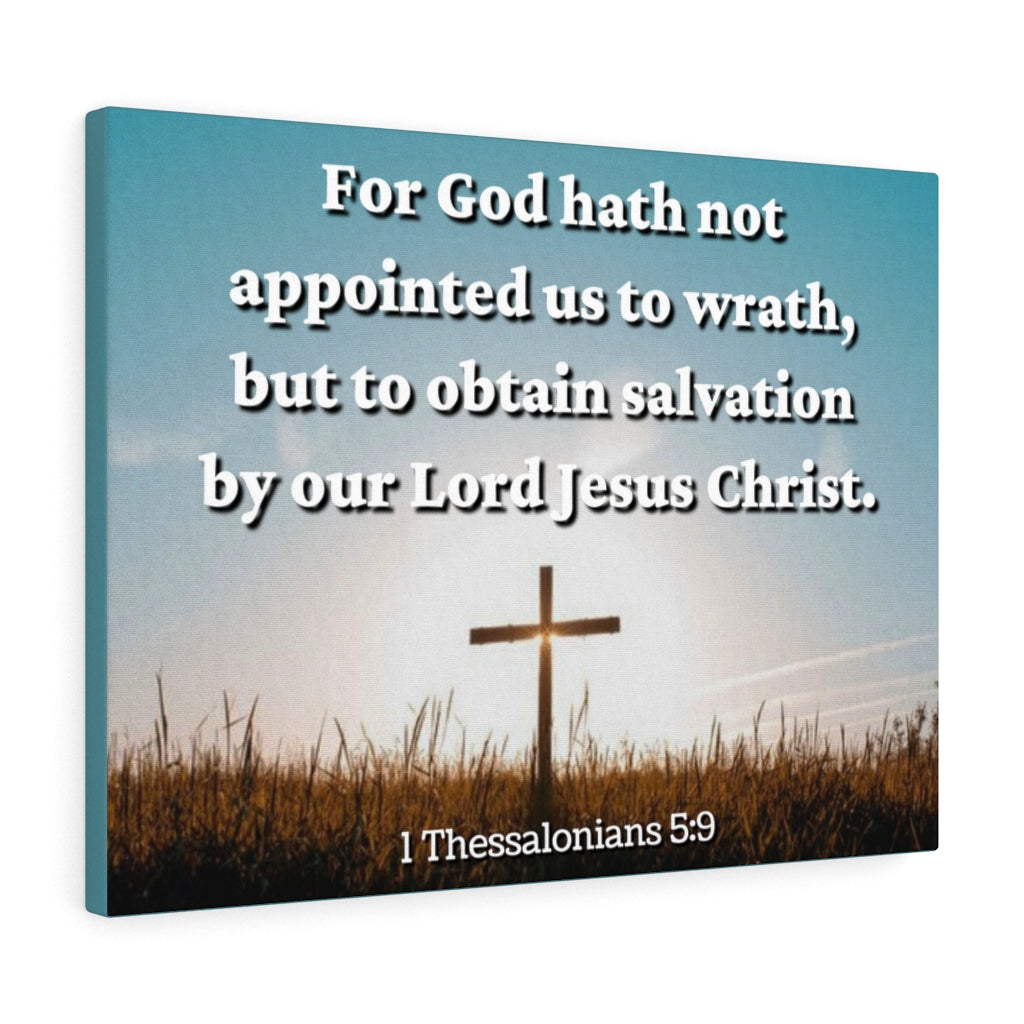 Scripture Walls To Obtain Salvation 1 Thessalonians 5:9 Bible Verse Canvas Christian Wall Art Ready to Hang Unframed-Express Your Love Gifts