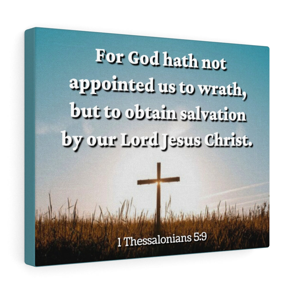 Scripture Walls To Obtain Salvation 1 Thessalonians 5:9 Bible Verse Canvas Christian Wall Art Ready to Hang Unframed-Express Your Love Gifts