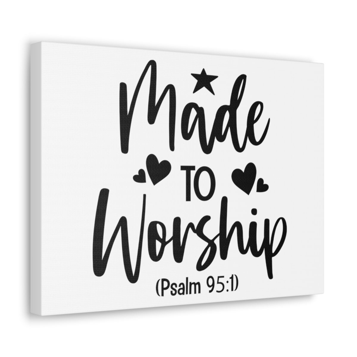 Scripture Walls To Worship Psalm 95:1 Star & Hearts Bible Verse Canvas Christian Wall Art Ready to Hang Unframed-Express Your Love Gifts