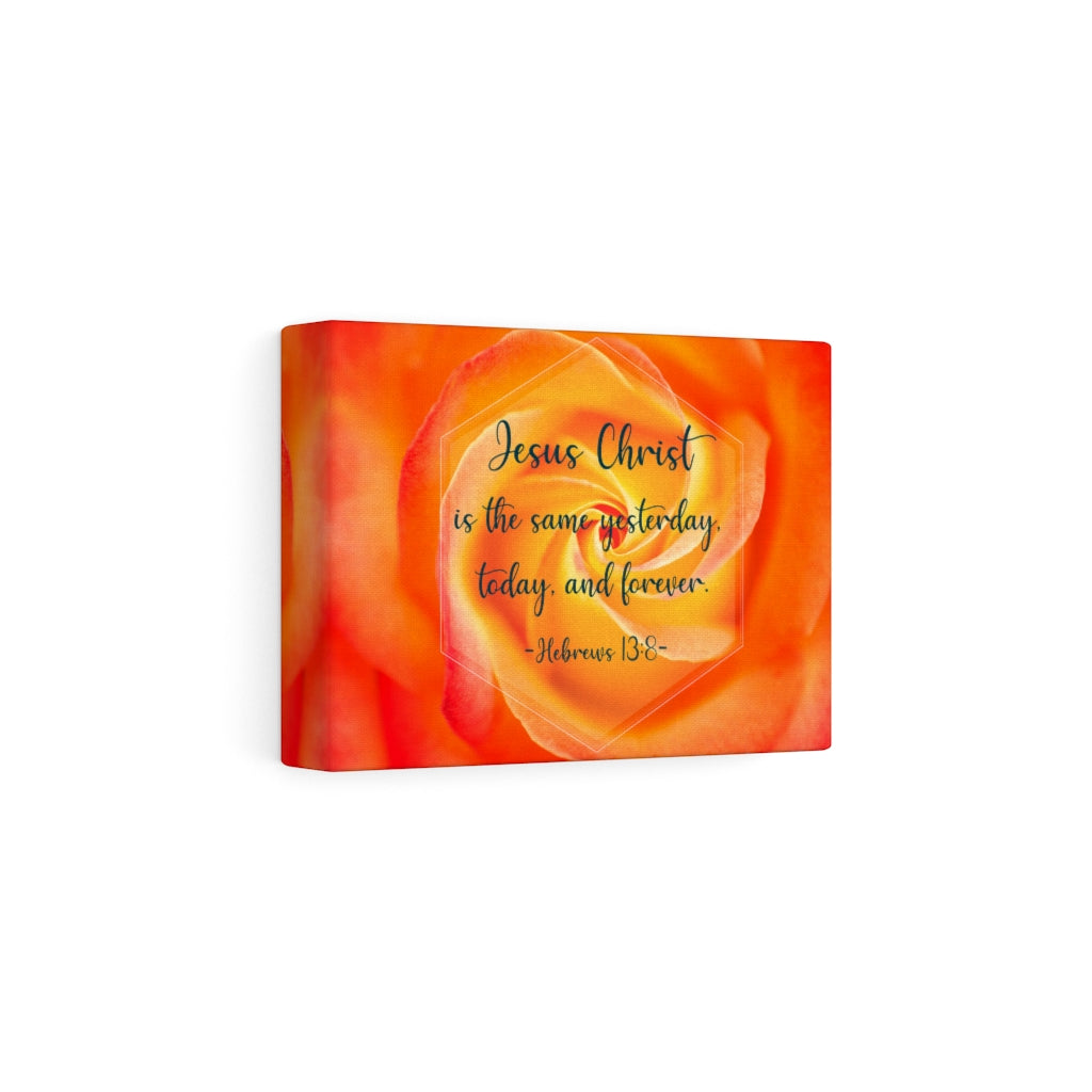 Scripture Walls Today And Forever Hebrews 13:8 Orange Bible Verse Canvas Christian Wall Art Ready to Hang Unframed-Express Your Love Gifts