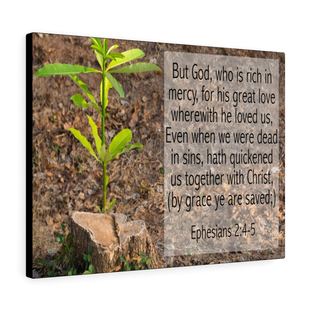 Scripture Walls Together With Christ Ephesians 2:4-5 Bible Verse Canvas Christian Wall Art Ready to Hang Unframed-Express Your Love Gifts