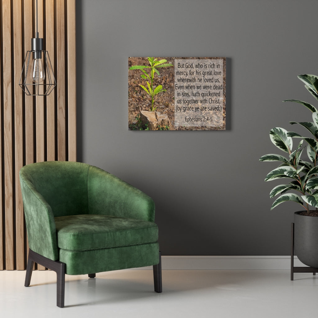 Scripture Walls Together With Christ Ephesians 2:4-5 Bible Verse Canvas Christian Wall Art Ready to Hang Unframed-Express Your Love Gifts