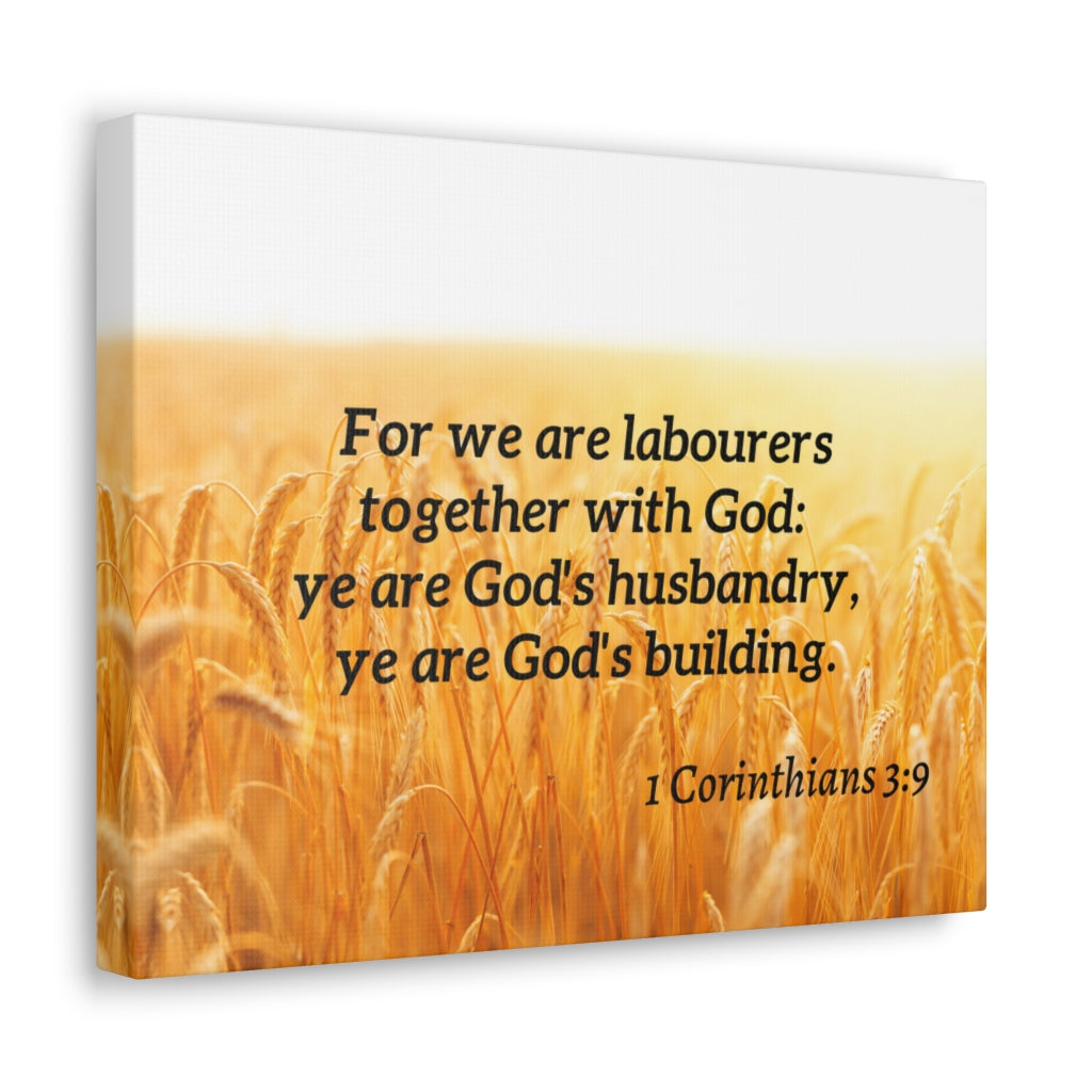Scripture Walls Together With God 1 Corinthians 3:9 Bible Verse Canvas Christian Wall Art Ready to Hang Unframed-Express Your Love Gifts
