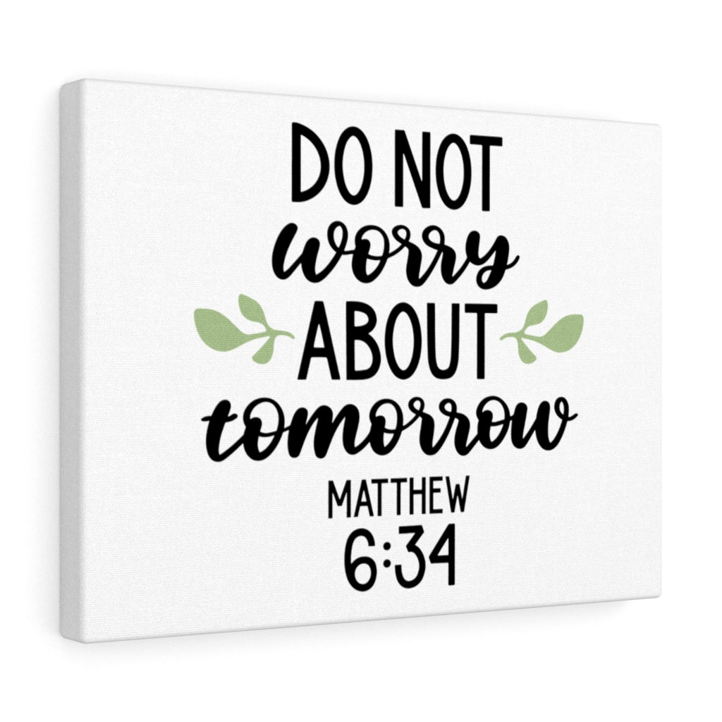 Scripture Walls Tomorrow Matthew 6:34 Bible Verse Canvas Christian Wall Art Ready to Hang Unframed-Express Your Love Gifts