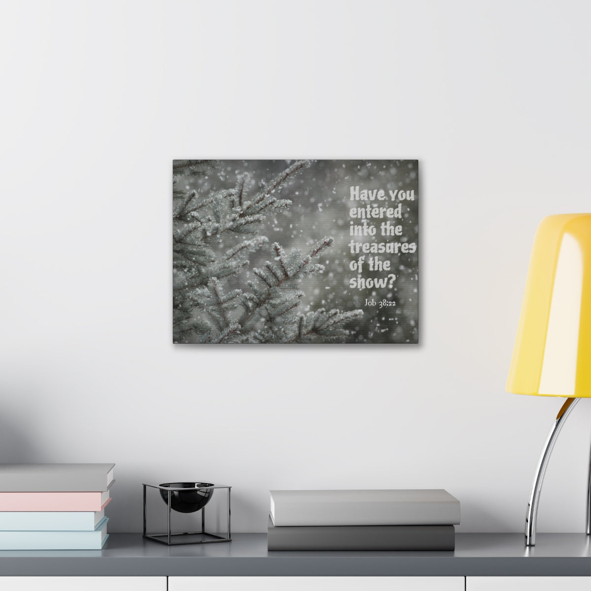 Scripture Walls Treasures Of The Show Job 38:22 Bible Verse Canvas Christian Wall Art Bible Verse Print Ready To Hang Unframed-Express Your Love Gifts