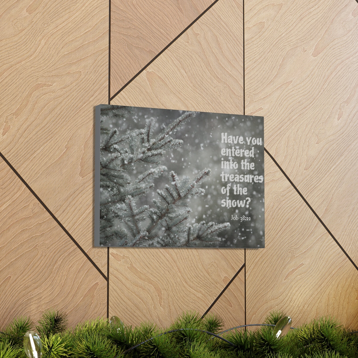 Scripture Walls Treasures Of The Show Job 38:22 Bible Verse Canvas Christian Wall Art Bible Verse Print Ready To Hang Unframed-Express Your Love Gifts