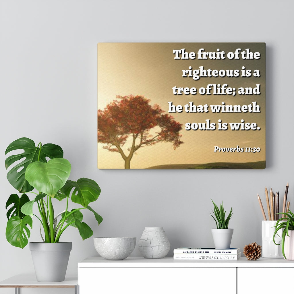 Scripture Walls Tree Of Life Proverbs 11:30 Bible Verse Canvas Christian Wall Art Ready to Hang Unframed-Express Your Love Gifts