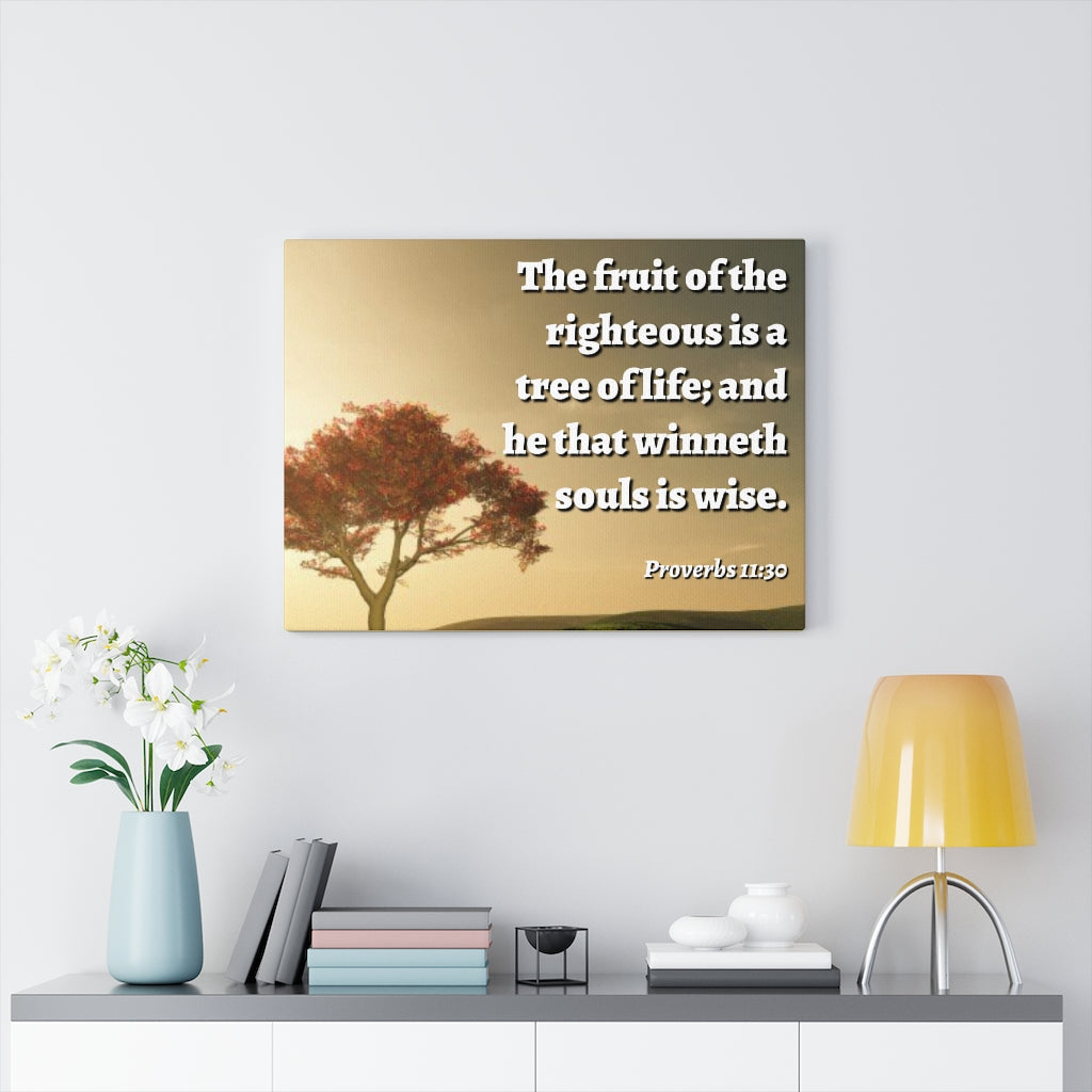 Scripture Walls Tree Of Life Proverbs 11:30 Bible Verse Canvas Christian Wall Art Ready to Hang Unframed-Express Your Love Gifts
