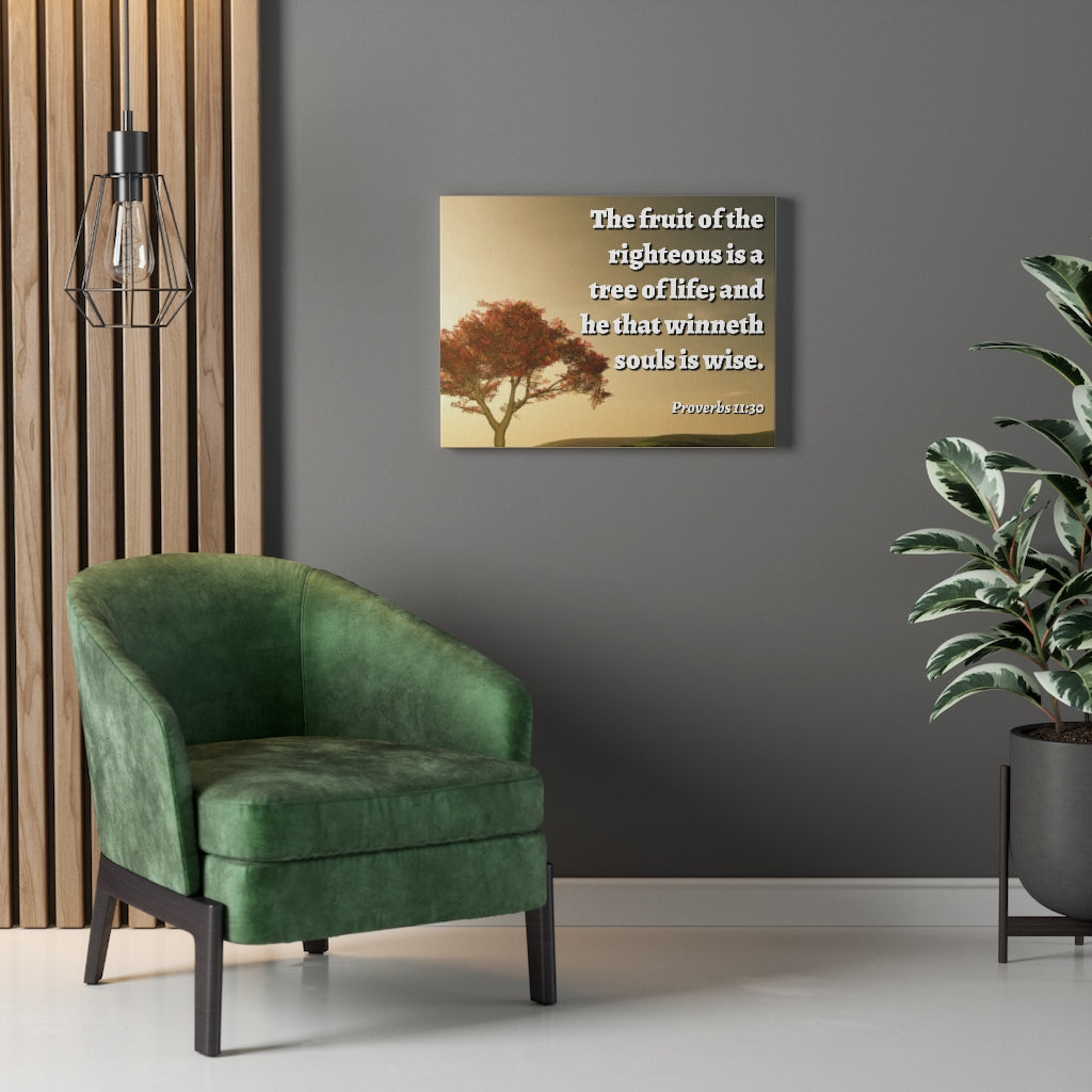 Scripture Walls Tree Of Life Proverbs 11:30 Bible Verse Canvas Christian Wall Art Ready to Hang Unframed-Express Your Love Gifts