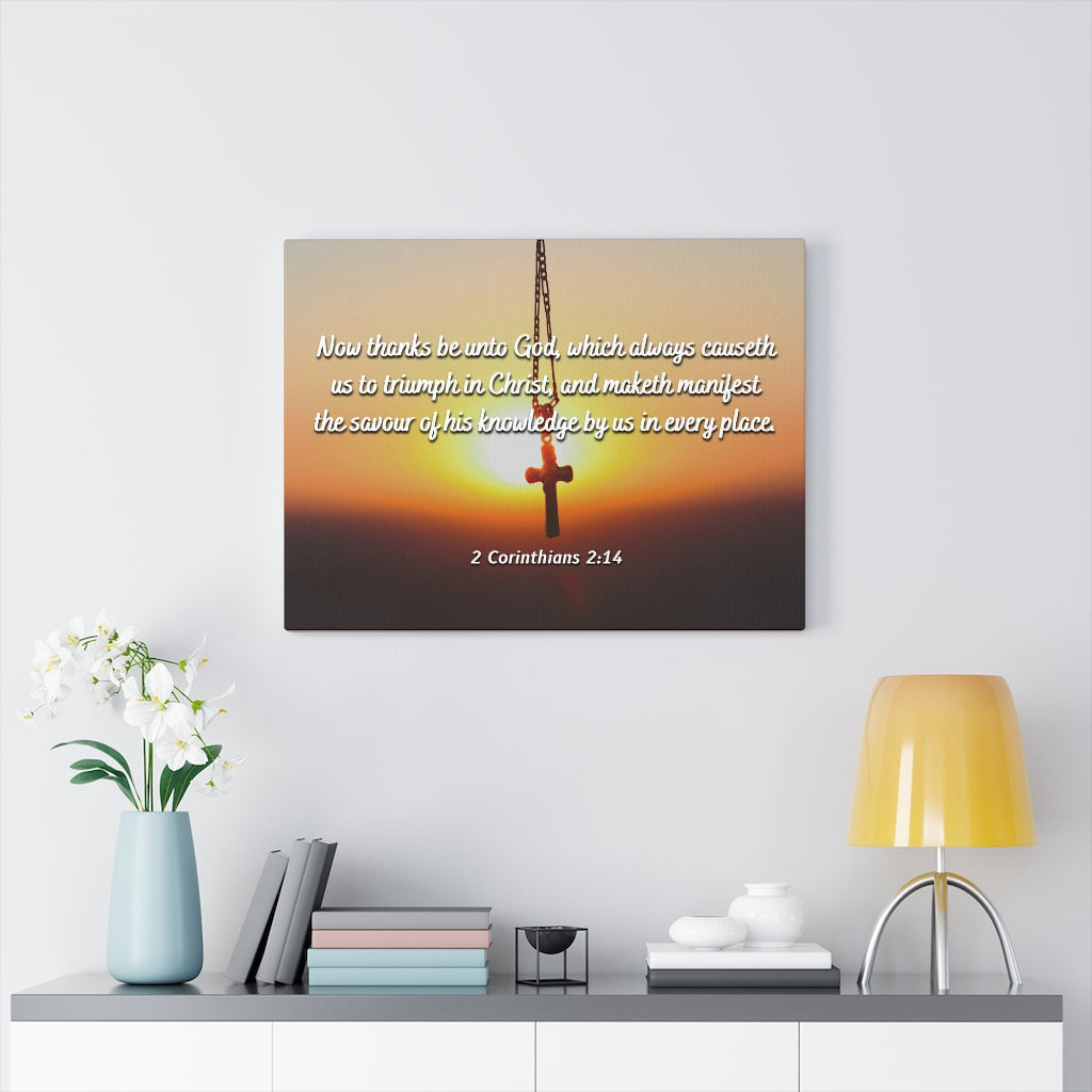 Scripture Walls Triumph In Christ 2 Corinthians 2:14 Bible Verse Canvas Christian Wall Art Ready to Hang Unframed-Express Your Love Gifts