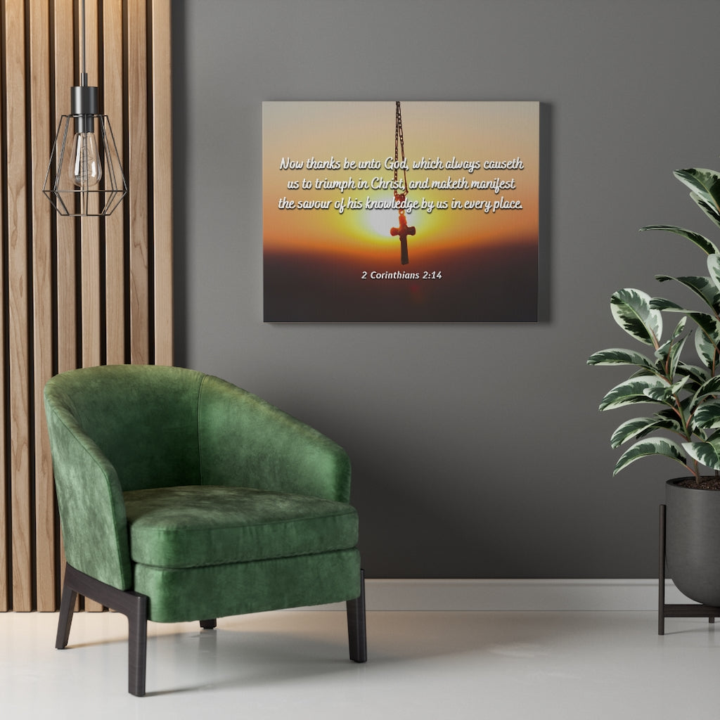 Scripture Walls Triumph In Christ 2 Corinthians 2:14 Bible Verse Canvas Christian Wall Art Ready to Hang Unframed-Express Your Love Gifts