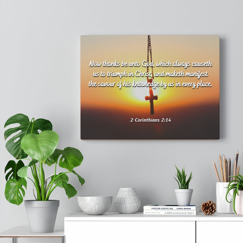 Scripture Walls Triumph In Christ 2 Corinthians 2:14 Bible Verse Canvas Christian Wall Art Ready to Hang Unframed-Express Your Love Gifts