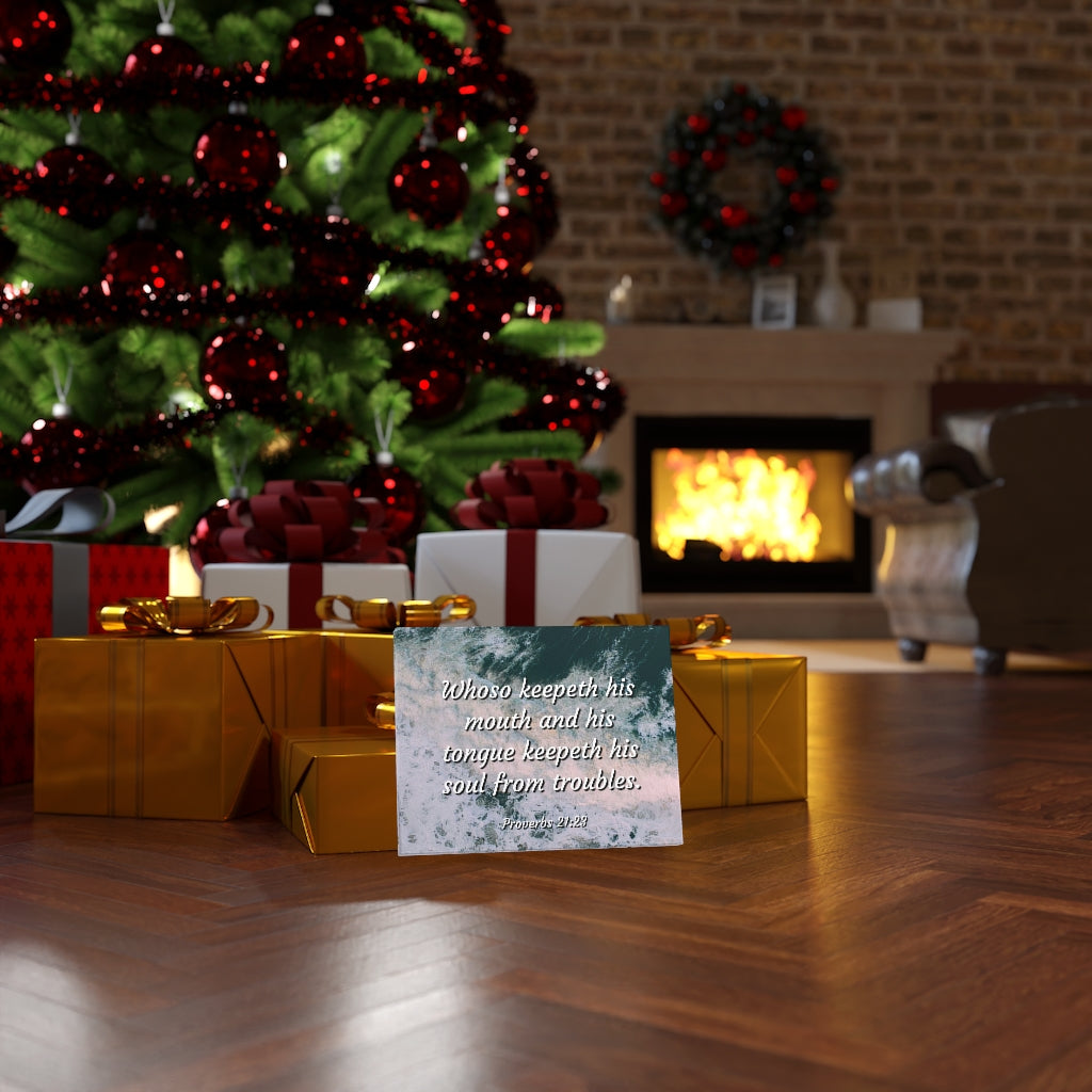 Scripture Walls Troubles Proverbs 21:23 Bible Verse Canvas Christian Wall Art Ready to Hang Unframed-Express Your Love Gifts