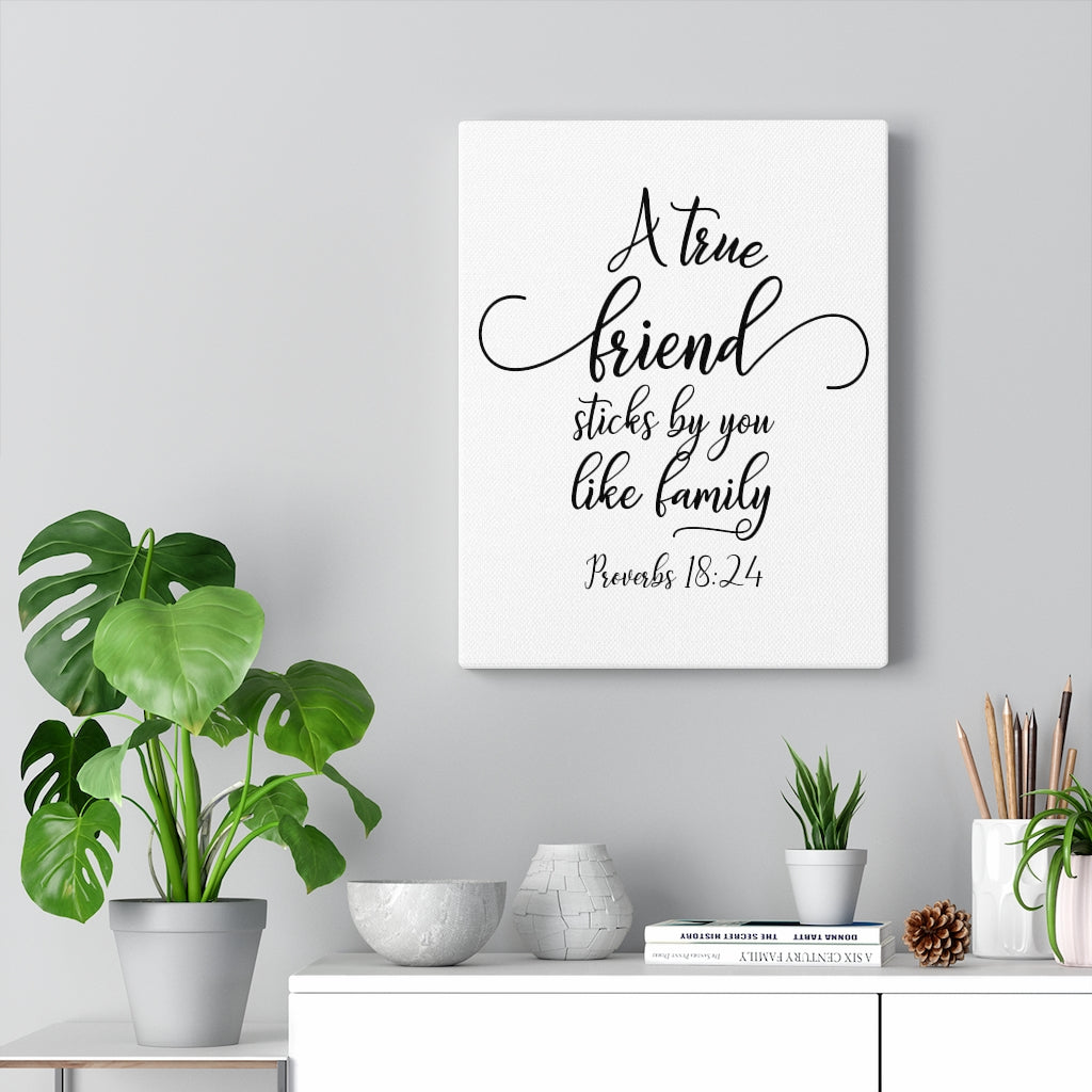 Scripture Walls True Friend Proverbs 18:24 Bible Verse Canvas Christian Wall Art Ready to Hang Unframed-Express Your Love Gifts