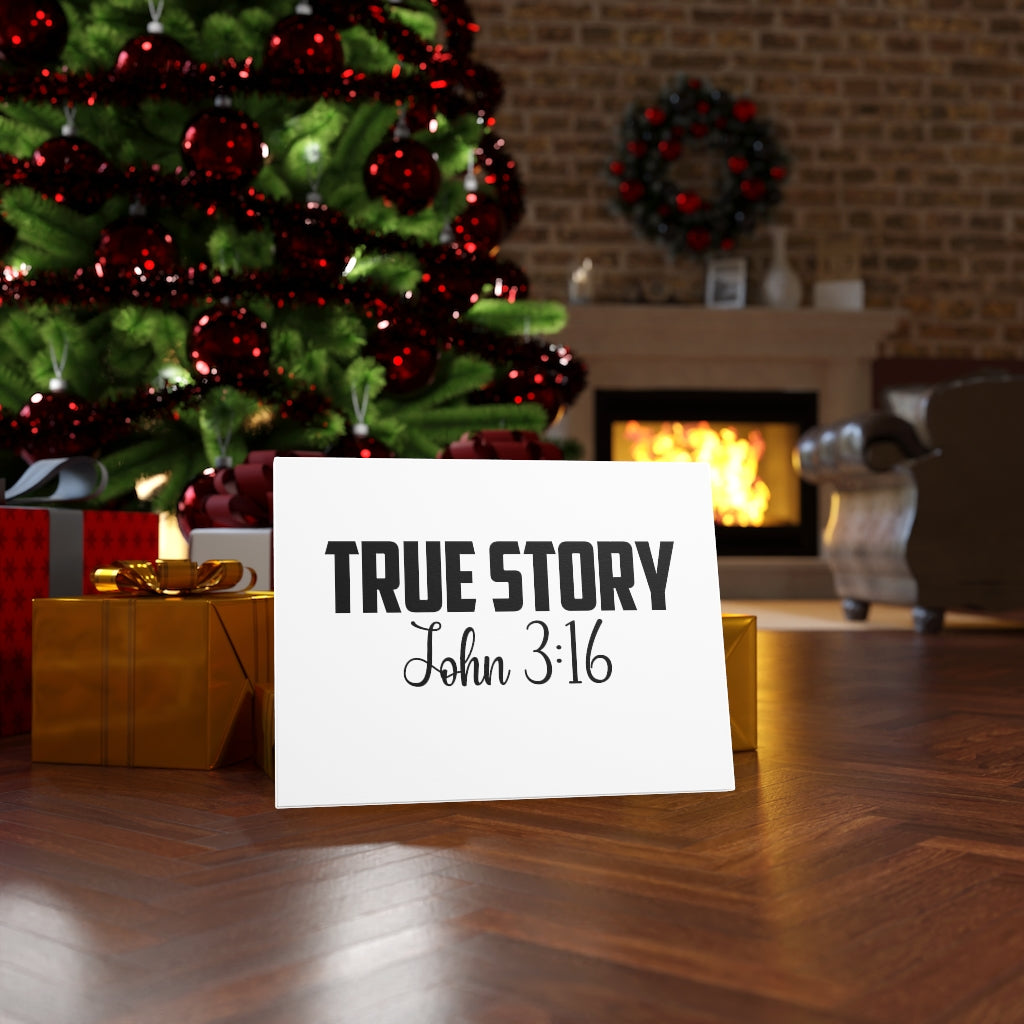 Scripture Walls True Story John 3:16 Bible Verse Canvas Christian Wall Art Ready to Hang Unframed-Express Your Love Gifts