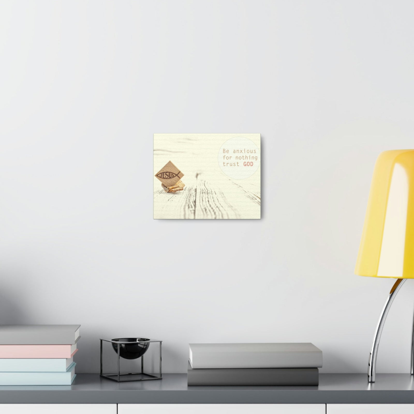 Scripture Walls Trust God, Philippians 4:6 Jesus Fish Christian Wall Art Bible Verse Print Ready to Hang Unframed-Express Your Love Gifts