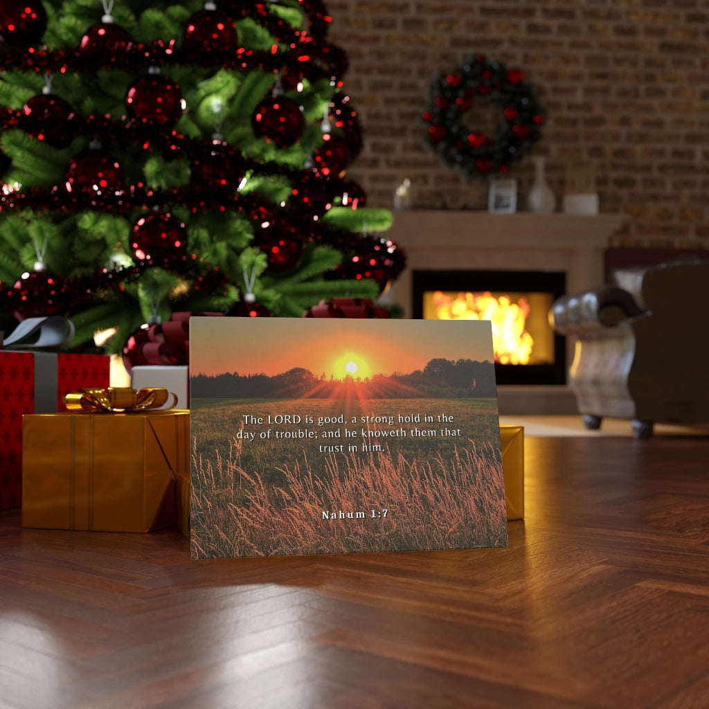 Scripture Walls Trust In Him Nahum 1:7 Bible Verse Canvas Christian Wall Art Ready to Hang Unframed-Express Your Love Gifts