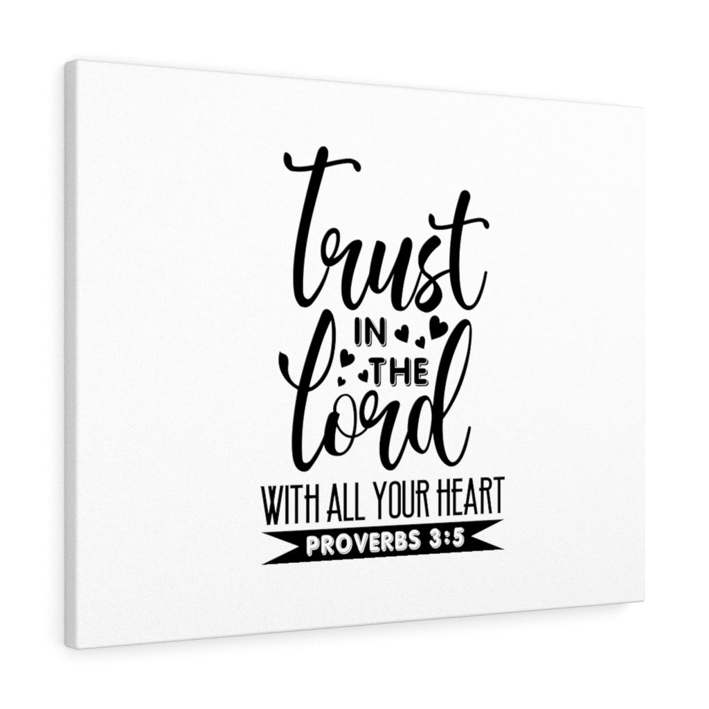 Scripture Walls Trust In The Lord Heart Proverbs 3:5 Bible Verse Canvas Christian Wall Art Ready to Hang Unframed-Express Your Love Gifts