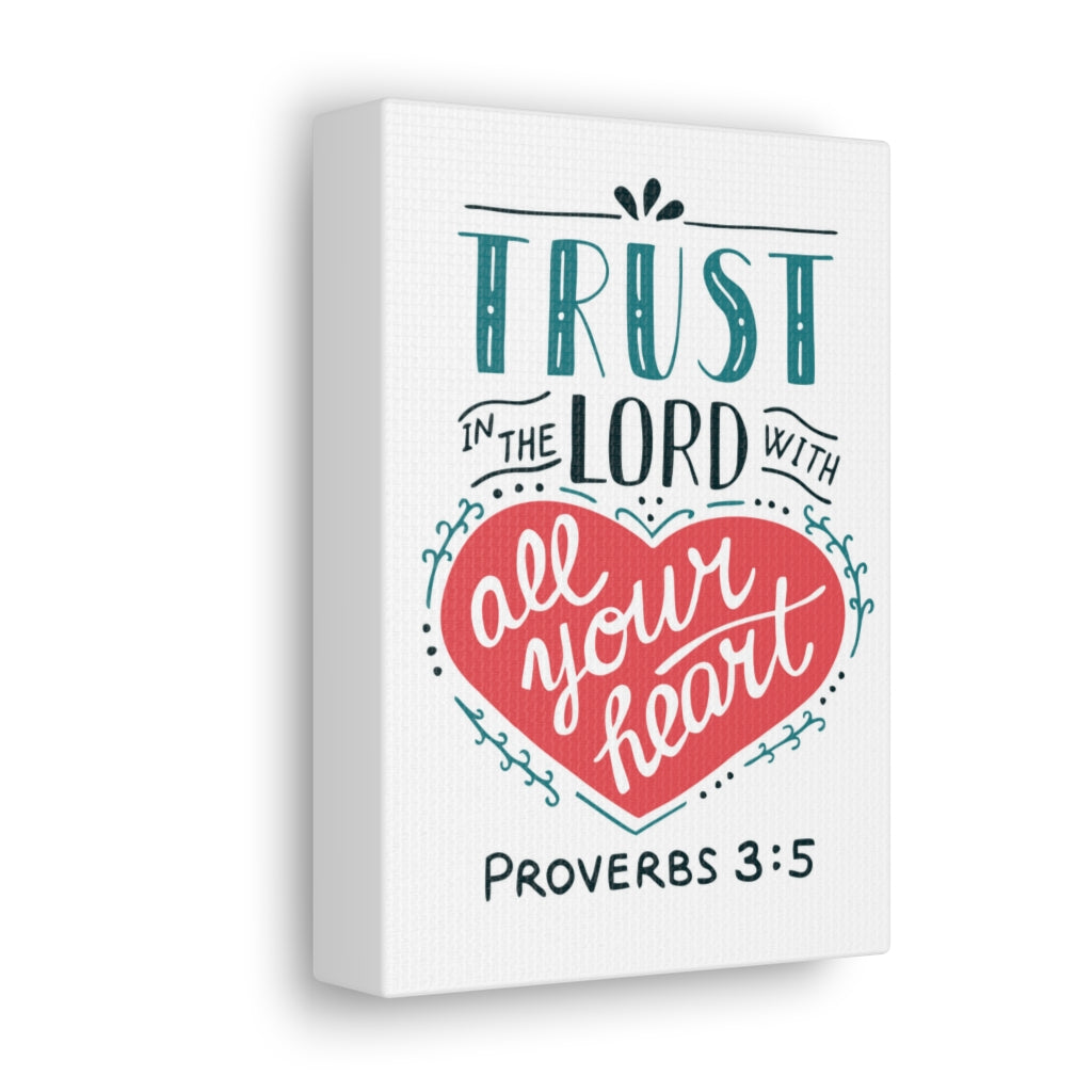 Scripture Walls Trust In The Lord Heart Proverbs 3:5 Christian Wall Art Bible Verse Print Ready To Hang Unframed-Express Your Love Gifts