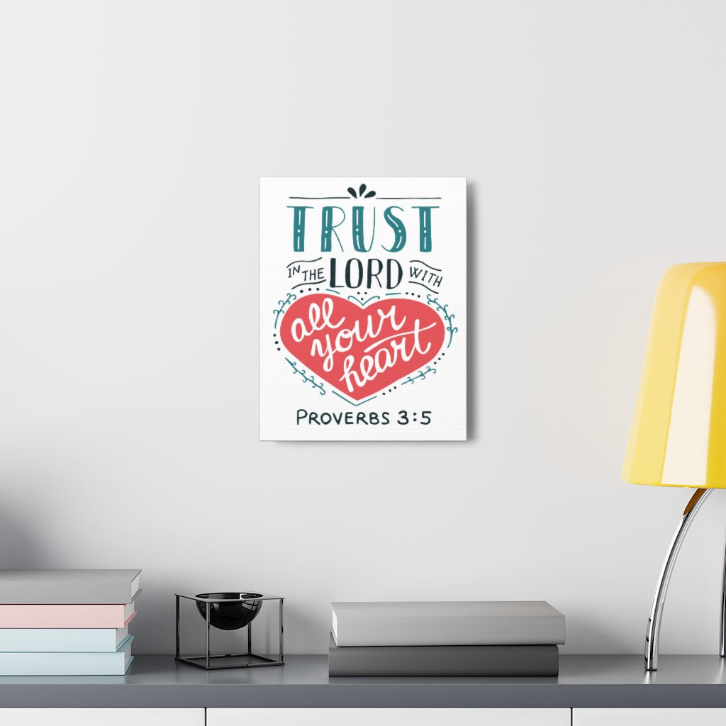 Scripture Walls Trust In The Lord Heart Proverbs 3:5 Christian Wall Art Bible Verse Print Ready To Hang Unframed-Express Your Love Gifts