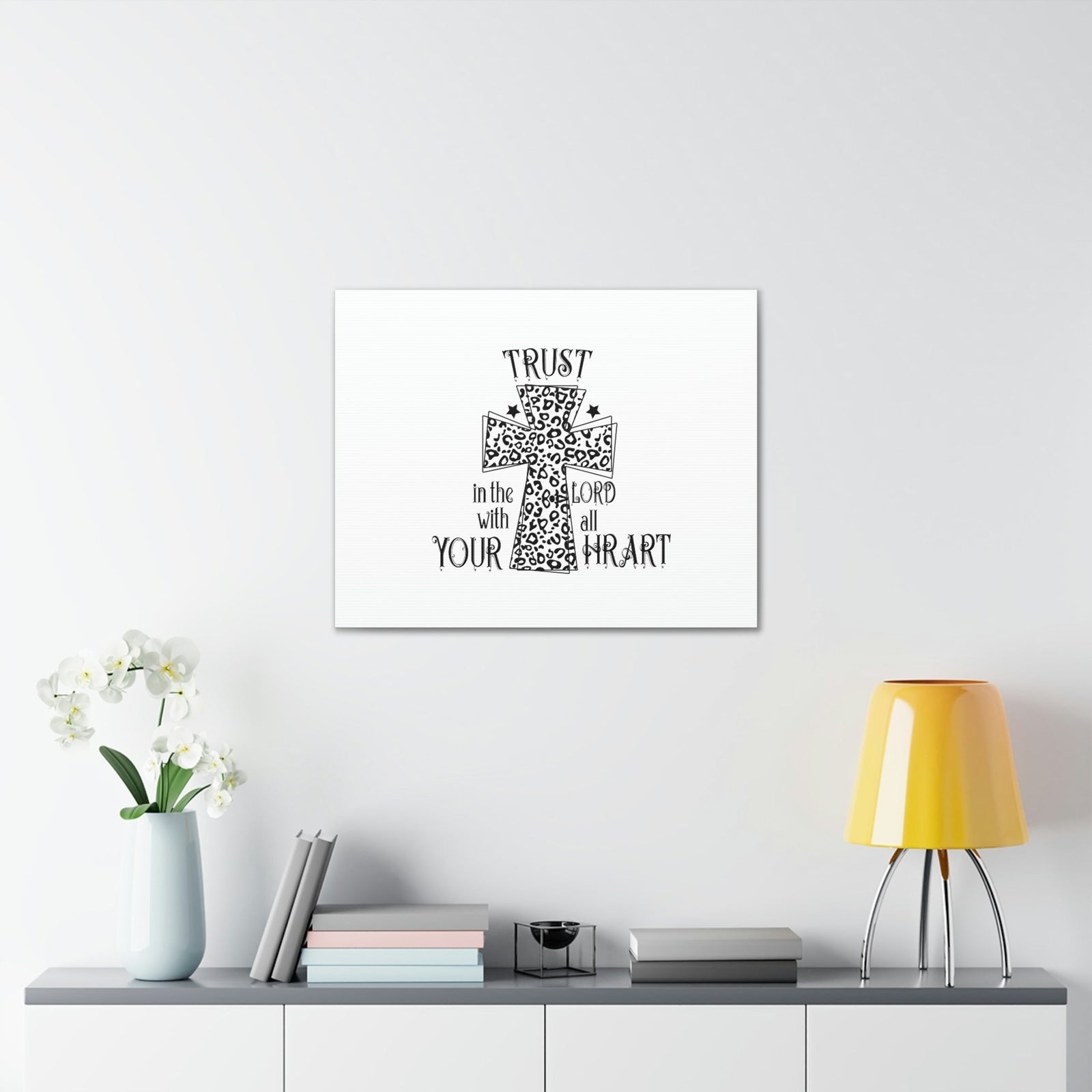 Scripture Walls Trust In The Lord Proverbs 3:5 Cross Christian Wall Art Bible Verse Print Ready to Hang Unframed-Express Your Love Gifts