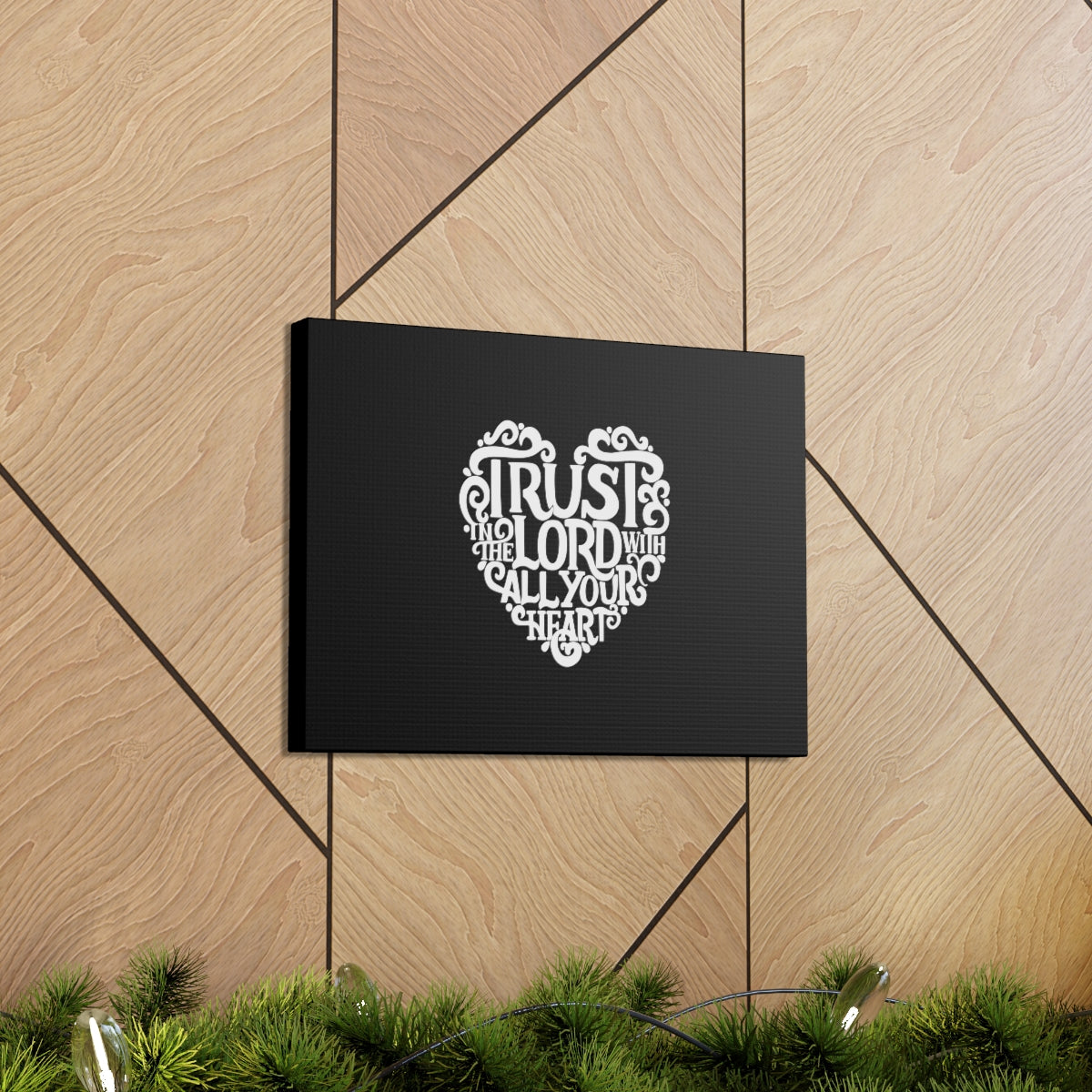 Scripture Walls Trust In The Lord Proverbs 3:5 Heart Christian Wall Art Bible Verse Print Ready to Hang Unframed-Express Your Love Gifts