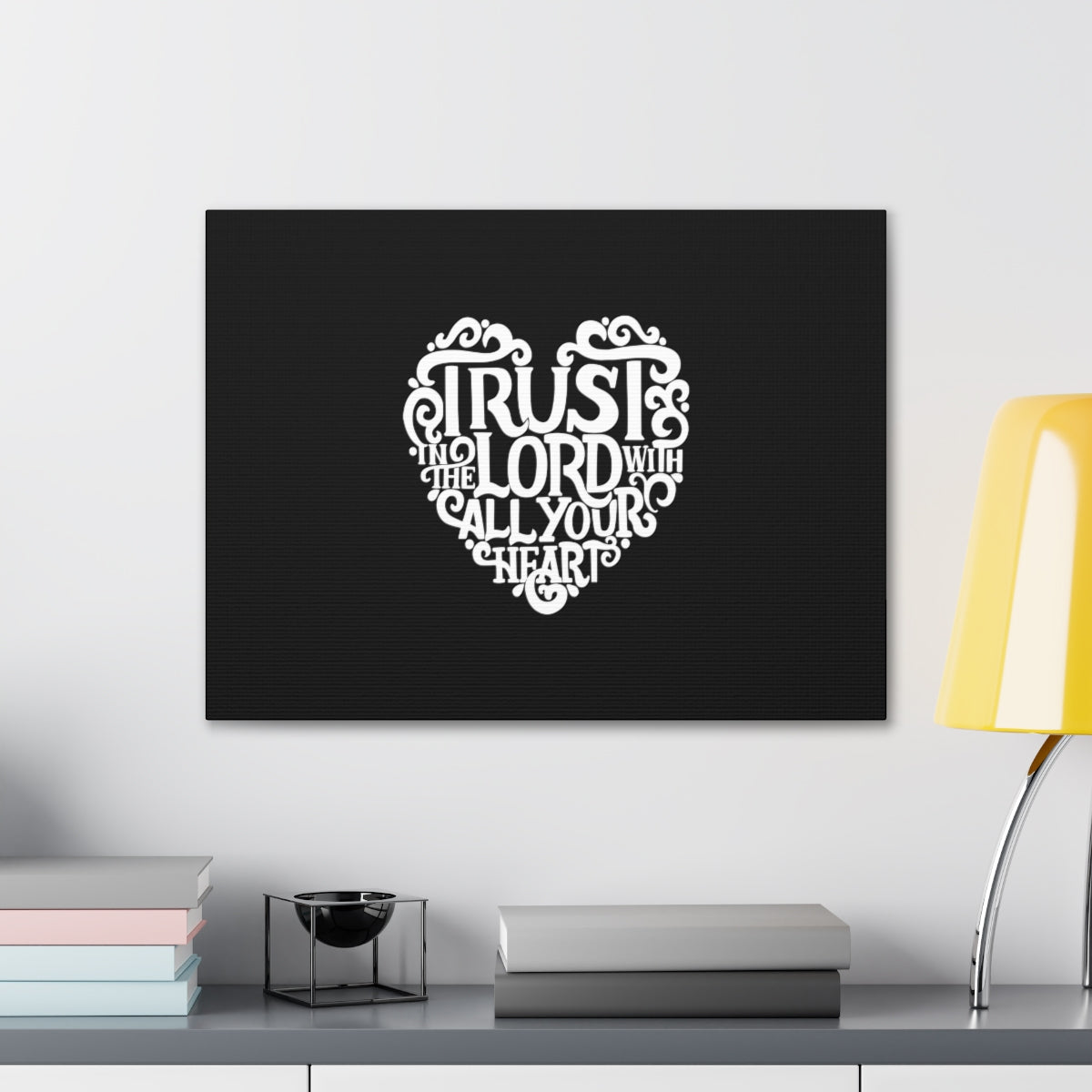 Scripture Walls Trust In The Lord Proverbs 3:5 Heart Christian Wall Art Bible Verse Print Ready to Hang Unframed-Express Your Love Gifts
