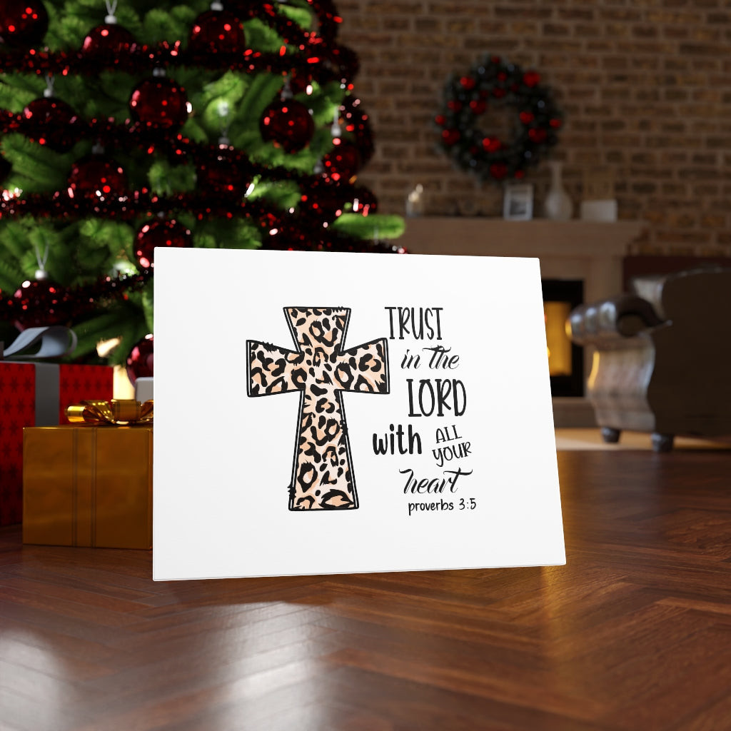 Scripture Walls Trust In The Lord Proverbs 3:5 Leopard Pattern Bible Verse Canvas Christian Wall Art Ready to Hang Unframed-Express Your Love Gifts
