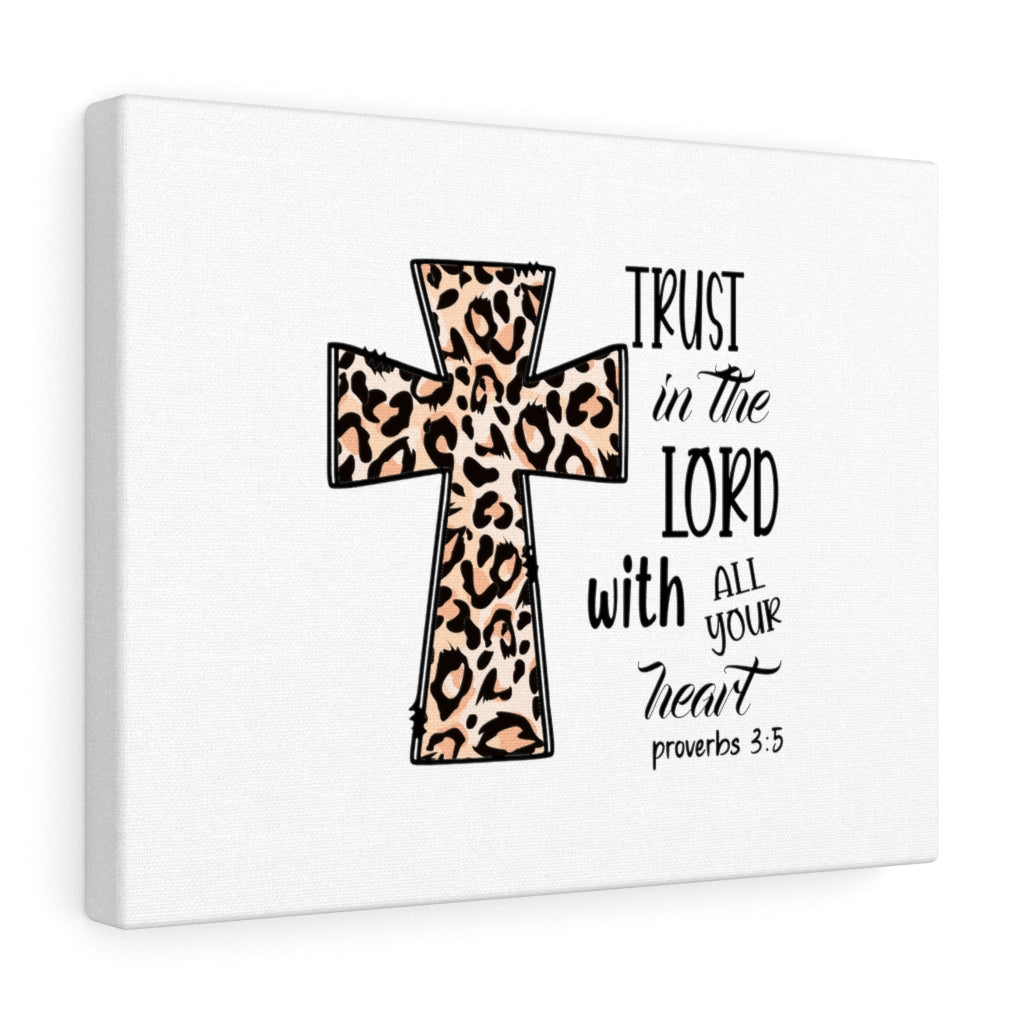 Scripture Walls Trust In The Lord Proverbs 3:5 Leopard Pattern Bible Verse Canvas Christian Wall Art Ready to Hang Unframed-Express Your Love Gifts