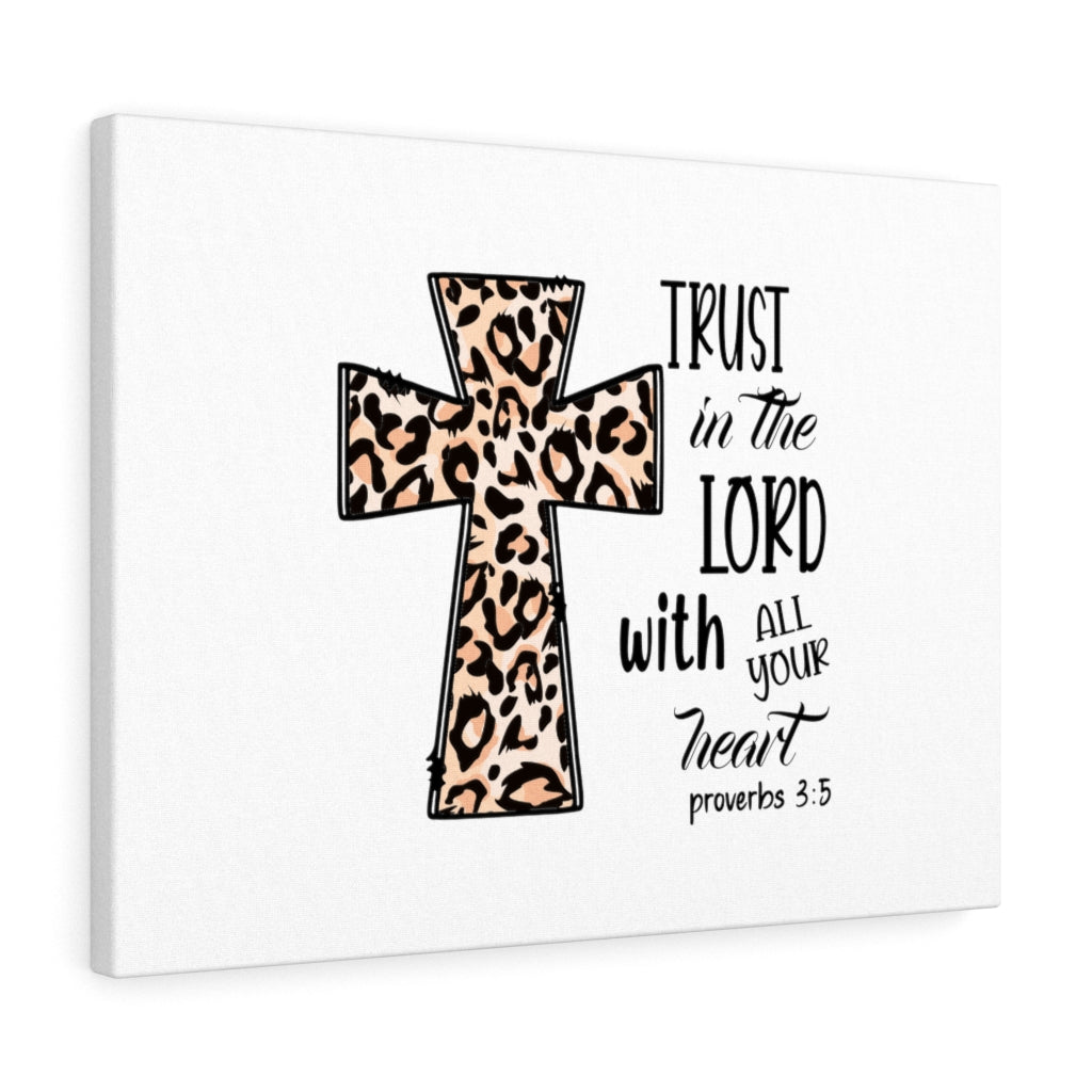 Scripture Walls Trust In The Lord Proverbs 3:5 Leopard Pattern Bible Verse Canvas Christian Wall Art Ready to Hang Unframed-Express Your Love Gifts