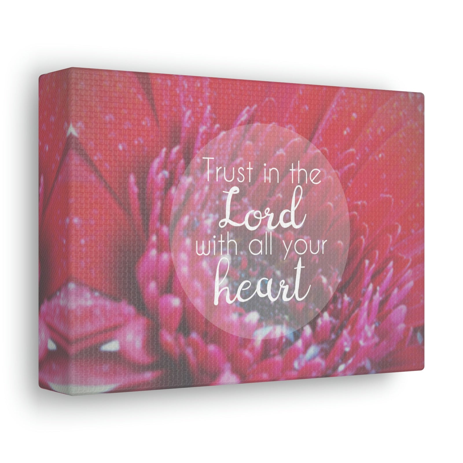 Scripture Walls Trust In The Lord Proverbs 3:5 Pink Flower Christian Wall Art Bible Verse Print Ready to Hang Unframed-Express Your Love Gifts