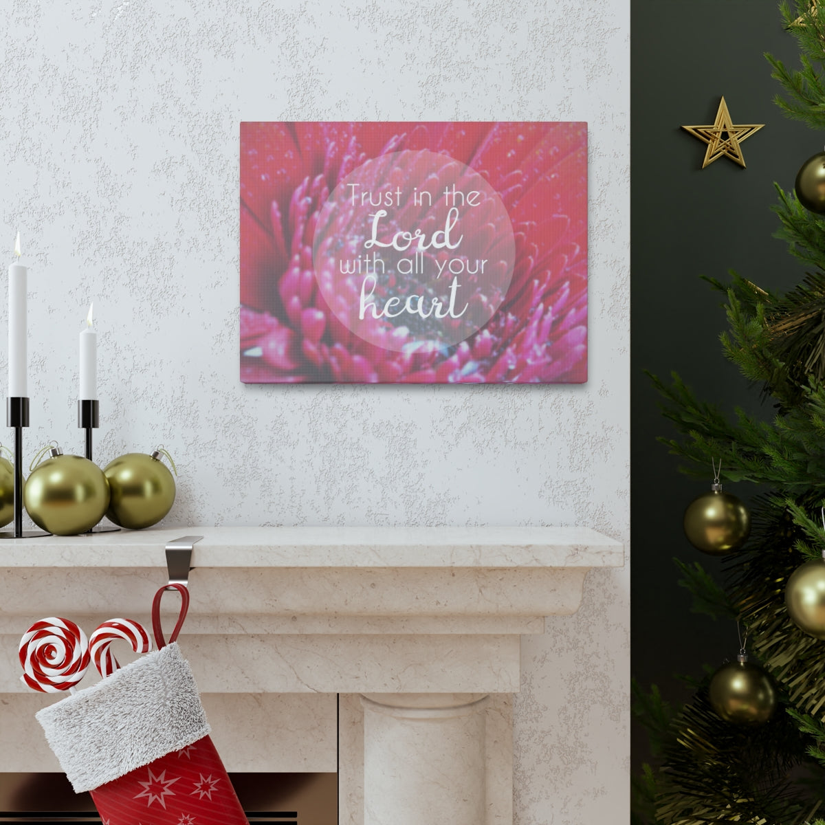 Scripture Walls Trust In The Lord Proverbs 3:5 Red Christian Wall Art Bible Verse Print Ready to Hang Unframed-Express Your Love Gifts