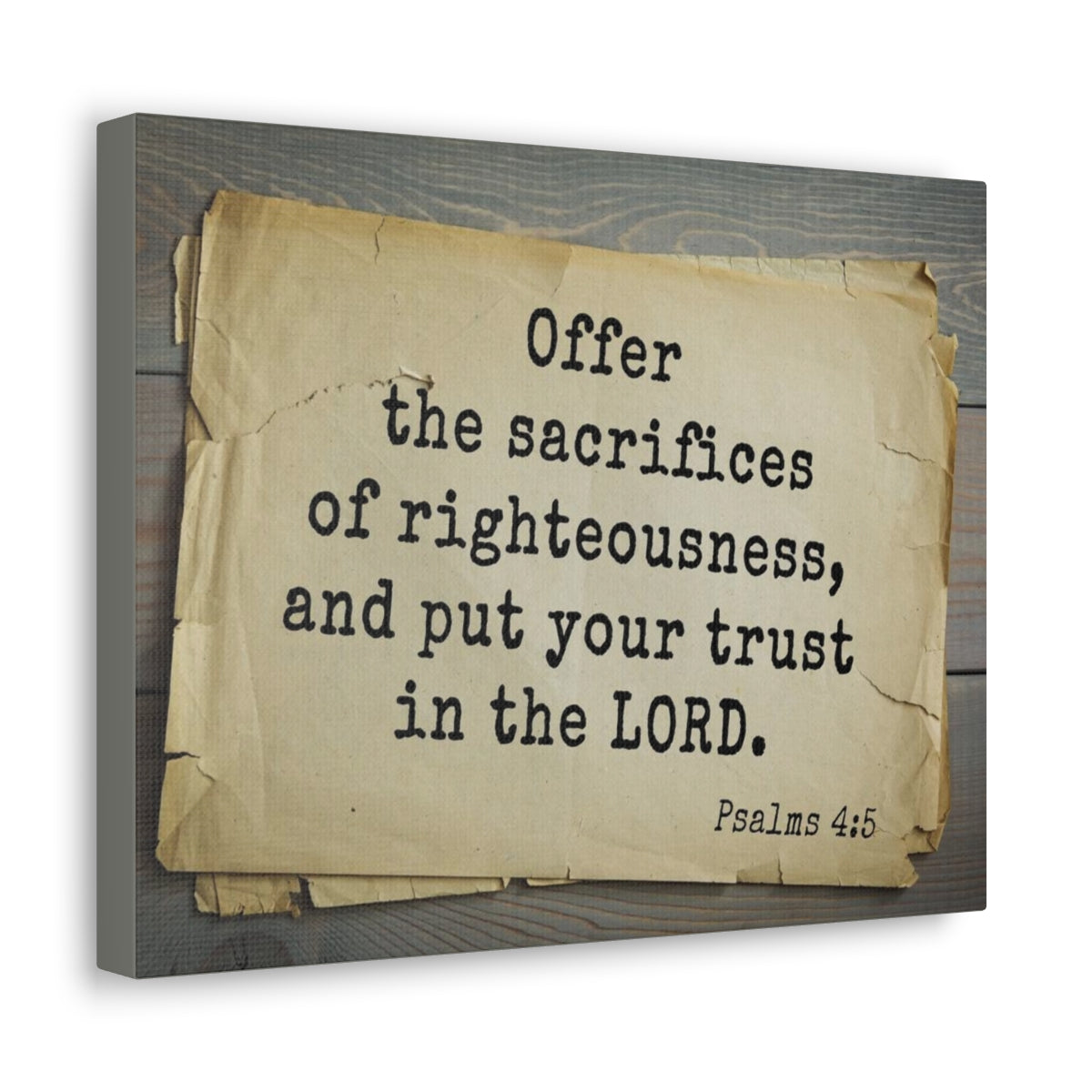 Scripture Walls Trust In The Lord Psalms 4:5 Bible Verse Canvas Christian Wall Art Bible Verse Print Ready To Hang Unframed-Express Your Love Gifts