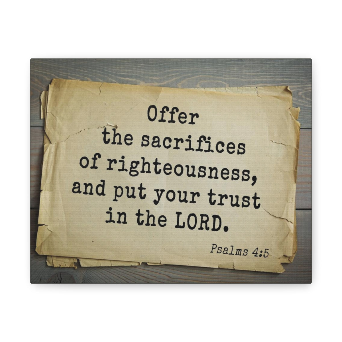 Scripture Walls Trust In The Lord Psalms 4:5 Bible Verse Canvas Christian Wall Art Bible Verse Print Ready To Hang Unframed-Express Your Love Gifts