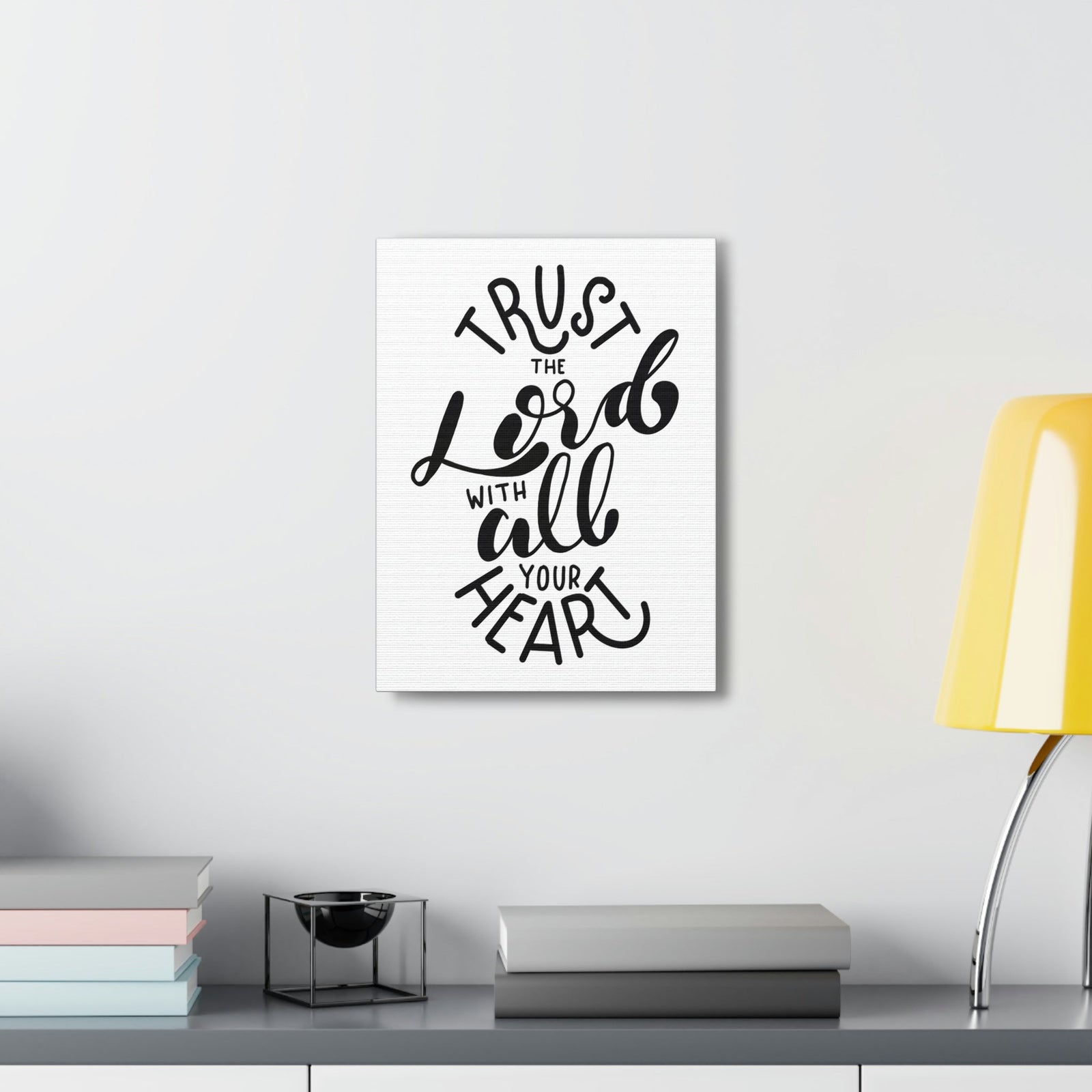 Scripture Walls Trust in The Lord With All Your Heart Psalm 118:8 Bible Verse Canvas Christian Wall Art Ready To Hang Unframed-Express Your Love Gifts