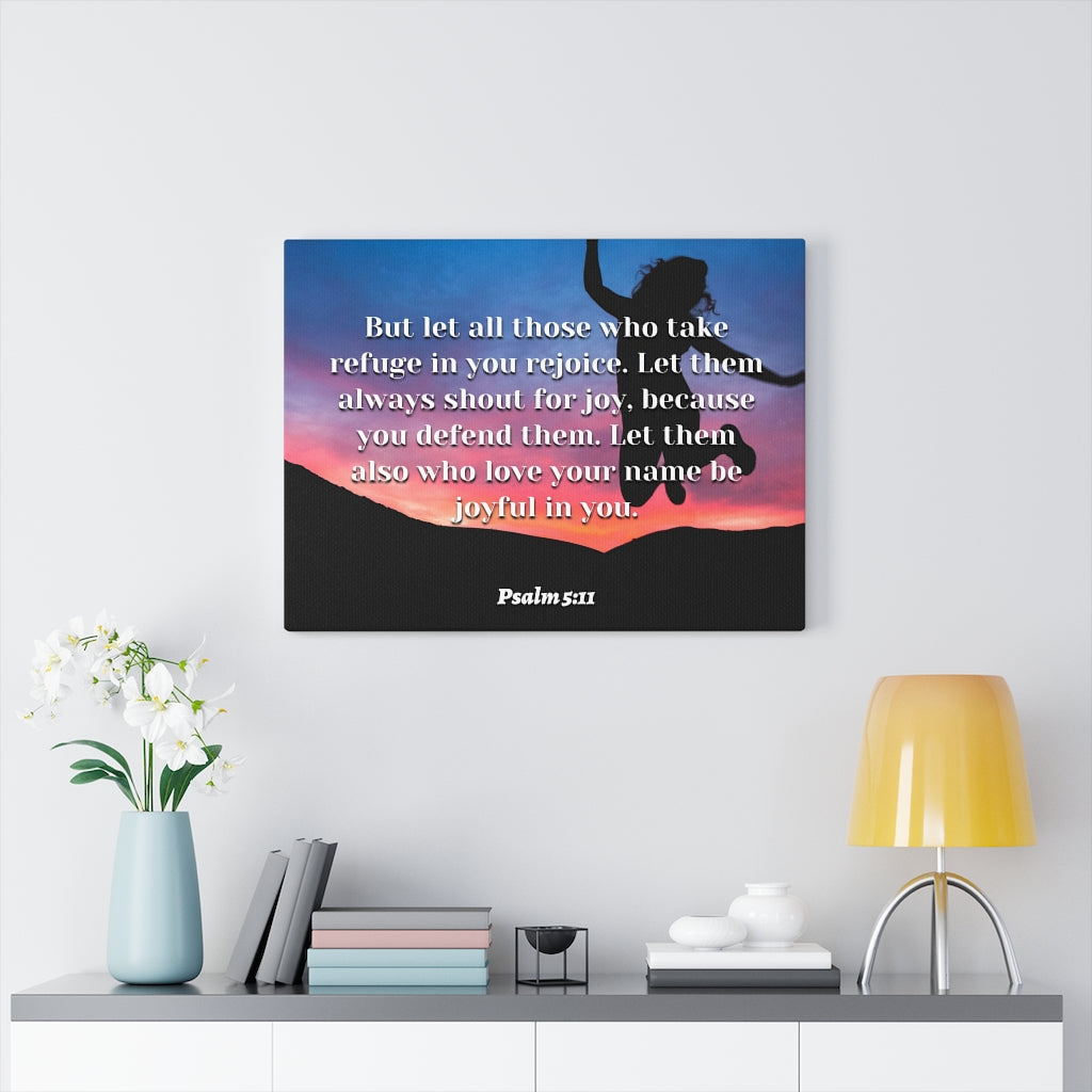 Scripture Walls Trust In You Psalm 5:11 Bible Verse Canvas Christian Wall Art Ready to Hang Unframed-Express Your Love Gifts