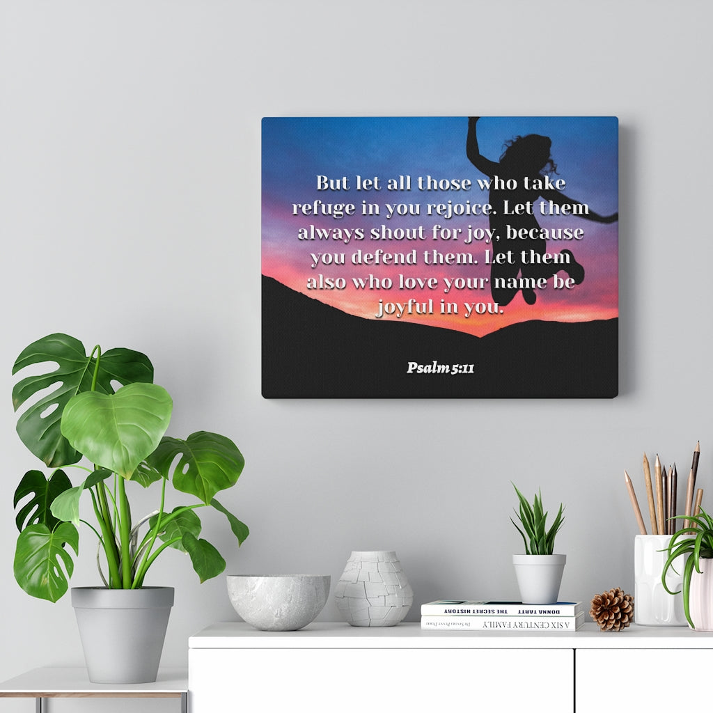 Scripture Walls Trust In You Psalm 5:11 Bible Verse Canvas Christian Wall Art Ready to Hang Unframed-Express Your Love Gifts