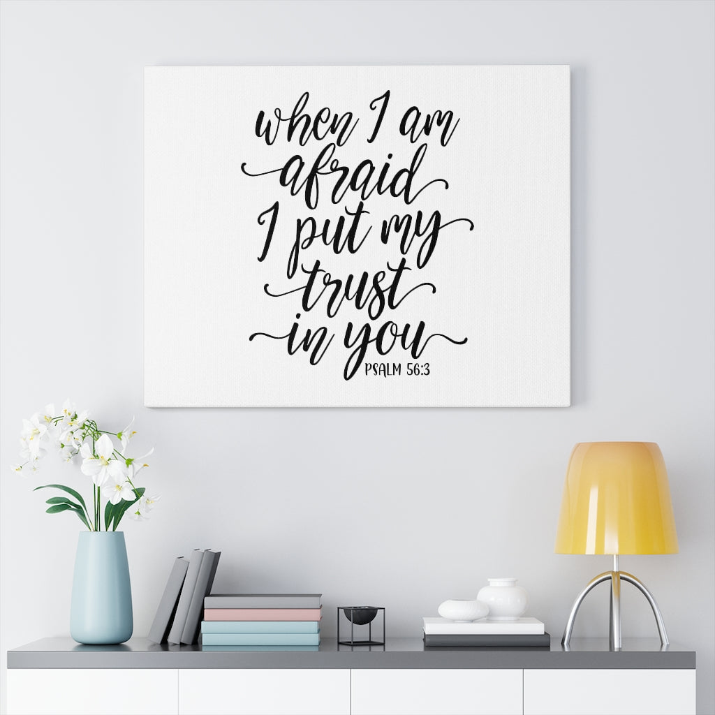 Scripture Walls Trust In You Psalm 56:3 White Bible Verse Canvas Christian Wall Art Ready to Hang Unframed-Express Your Love Gifts