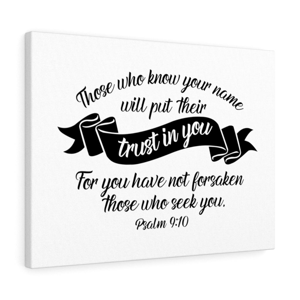 Scripture Walls Trust In You Psalm 9:10 Bible Verse Canvas Christian Wall Art Ready to Hang Unframed-Express Your Love Gifts