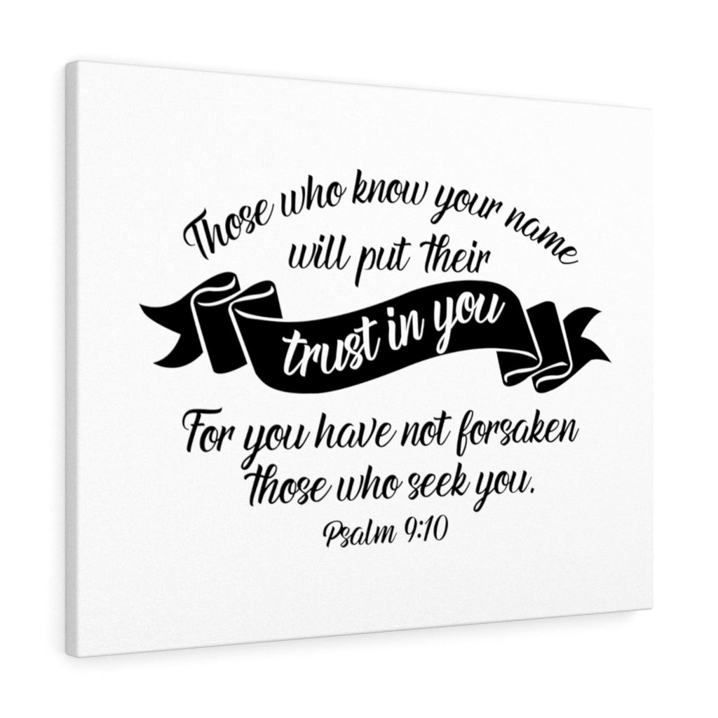 Scripture Walls Trust In You Psalm 9:10 Bible Verse Canvas Christian Wall Art Ready to Hang Unframed-Express Your Love Gifts