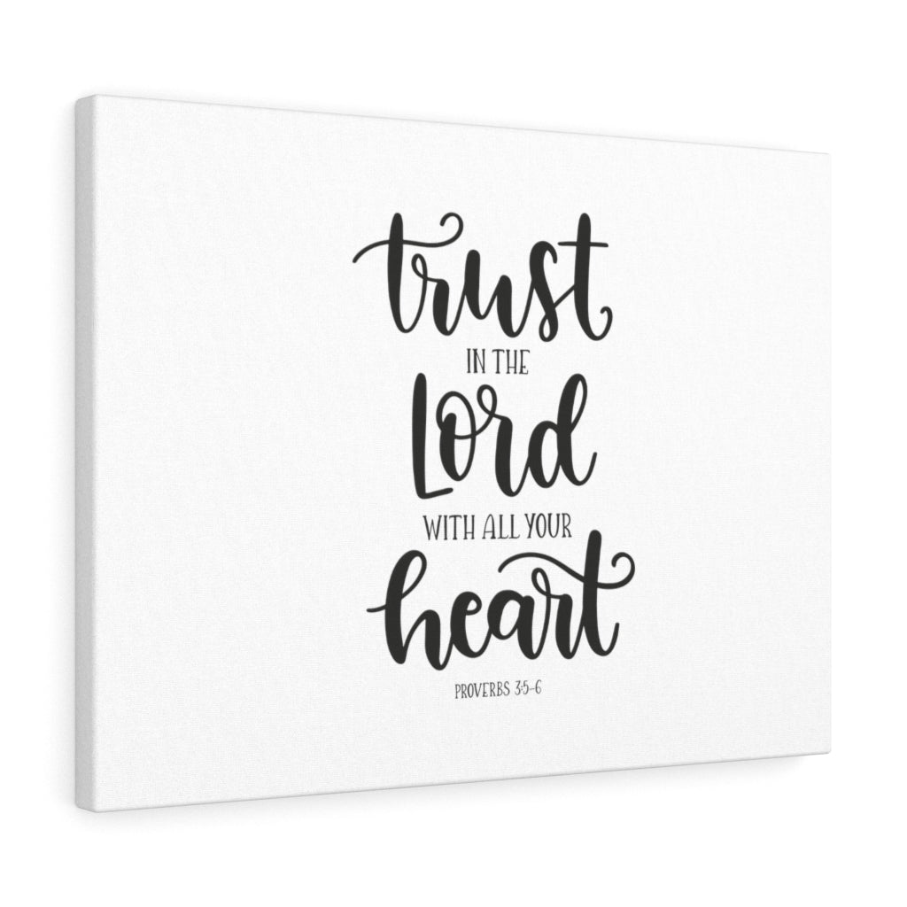 Scripture Walls Trust The Lord Proverbs 3:5-6 White Bible Verse Canvas Christian Wall Art Ready to Hang Unframed-Express Your Love Gifts
